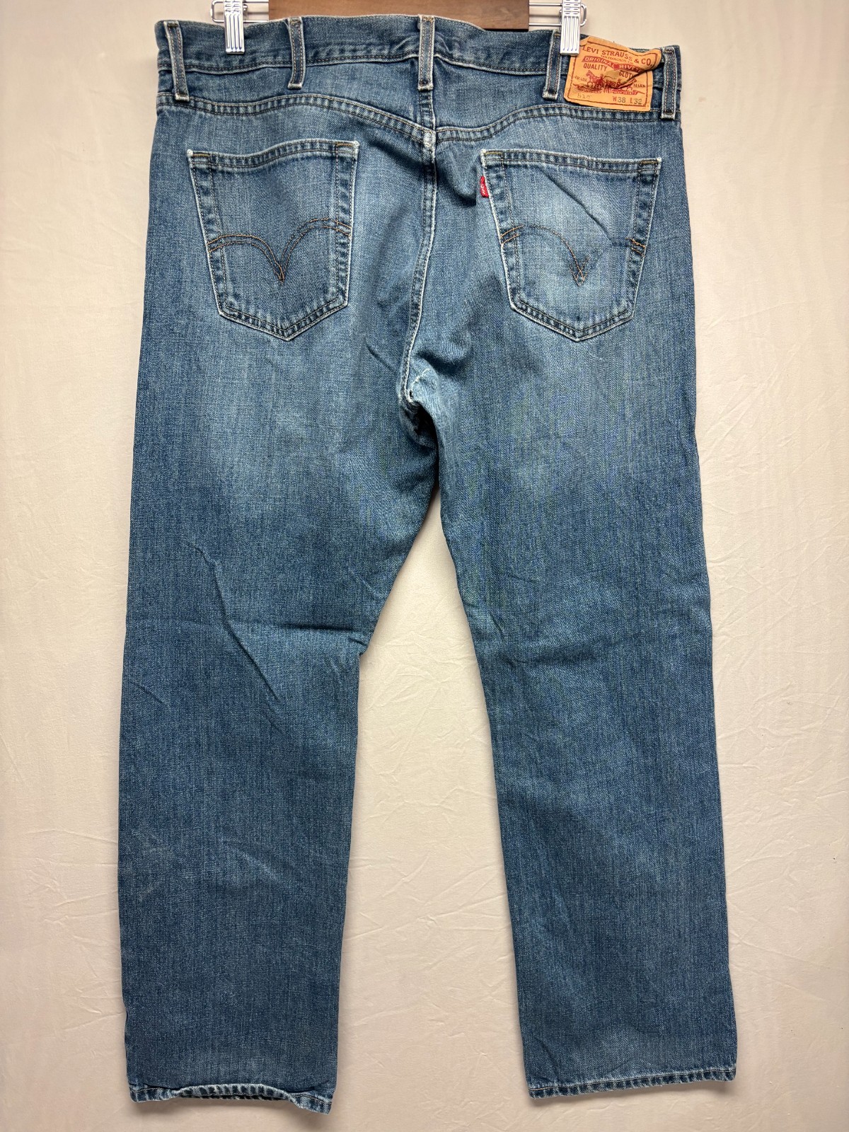 Levi’s 514 Jeans Mens Blue Denim Medium Wash Slim Straight Leg 5-Pockets 38×32