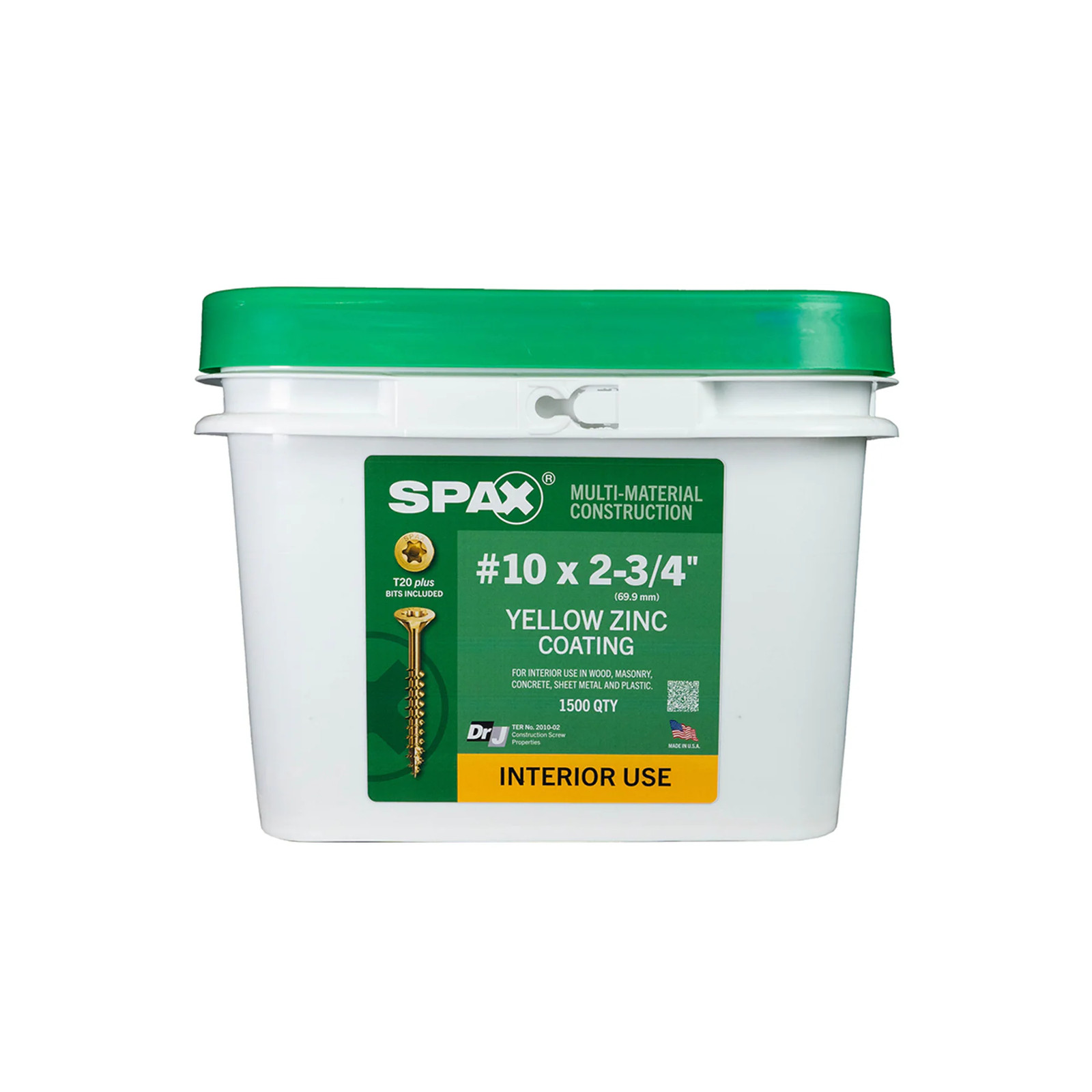 SPAX Construction Framing Countersunk Flush Finish #10 x 2-3/4-in Yellow z|15351
