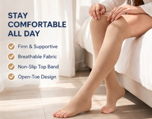 NEWZILL Thigh High Compression Socks for Women 20–30 mmHg Support Stockings