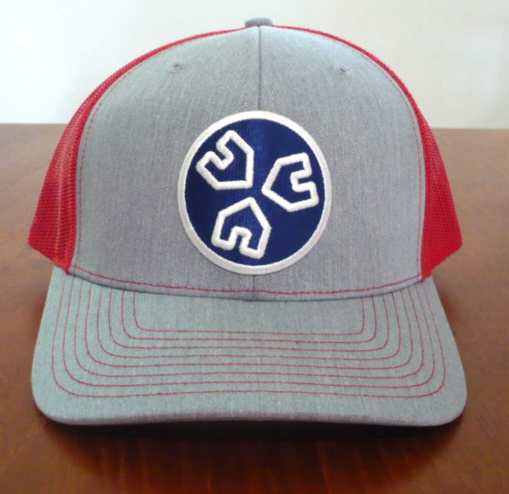 Unique Trucker Snapback Hat Cap Richardson 112 Red Grey Blue Logo Patch Mesh