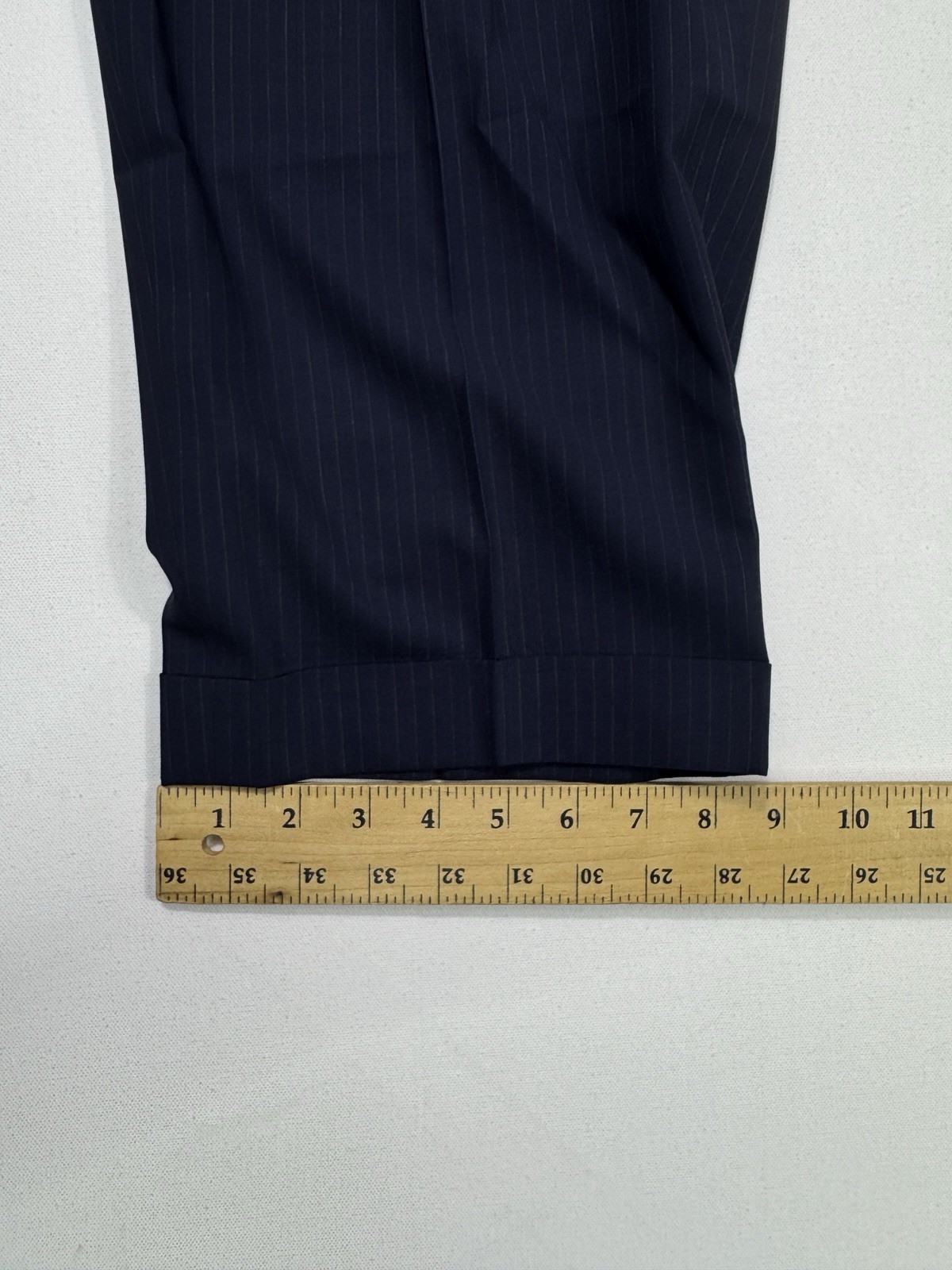 Brooks Brothers Madison BrooksCool Full Canvas Navy Pin Stripe Suit 48L 40×28