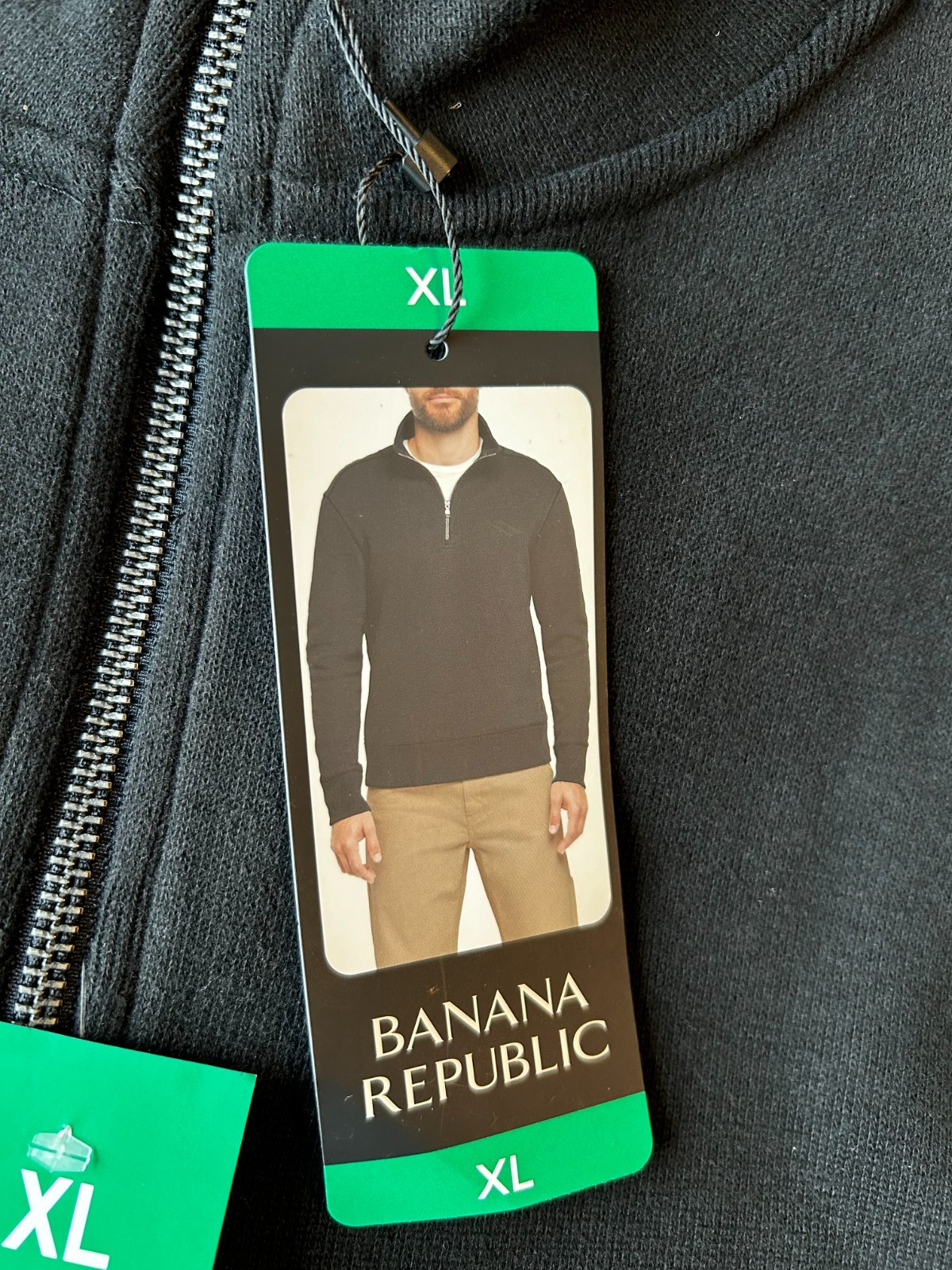 Banana Republic Men’s Double Knit 1/4 Zip Pullover Black Size XL