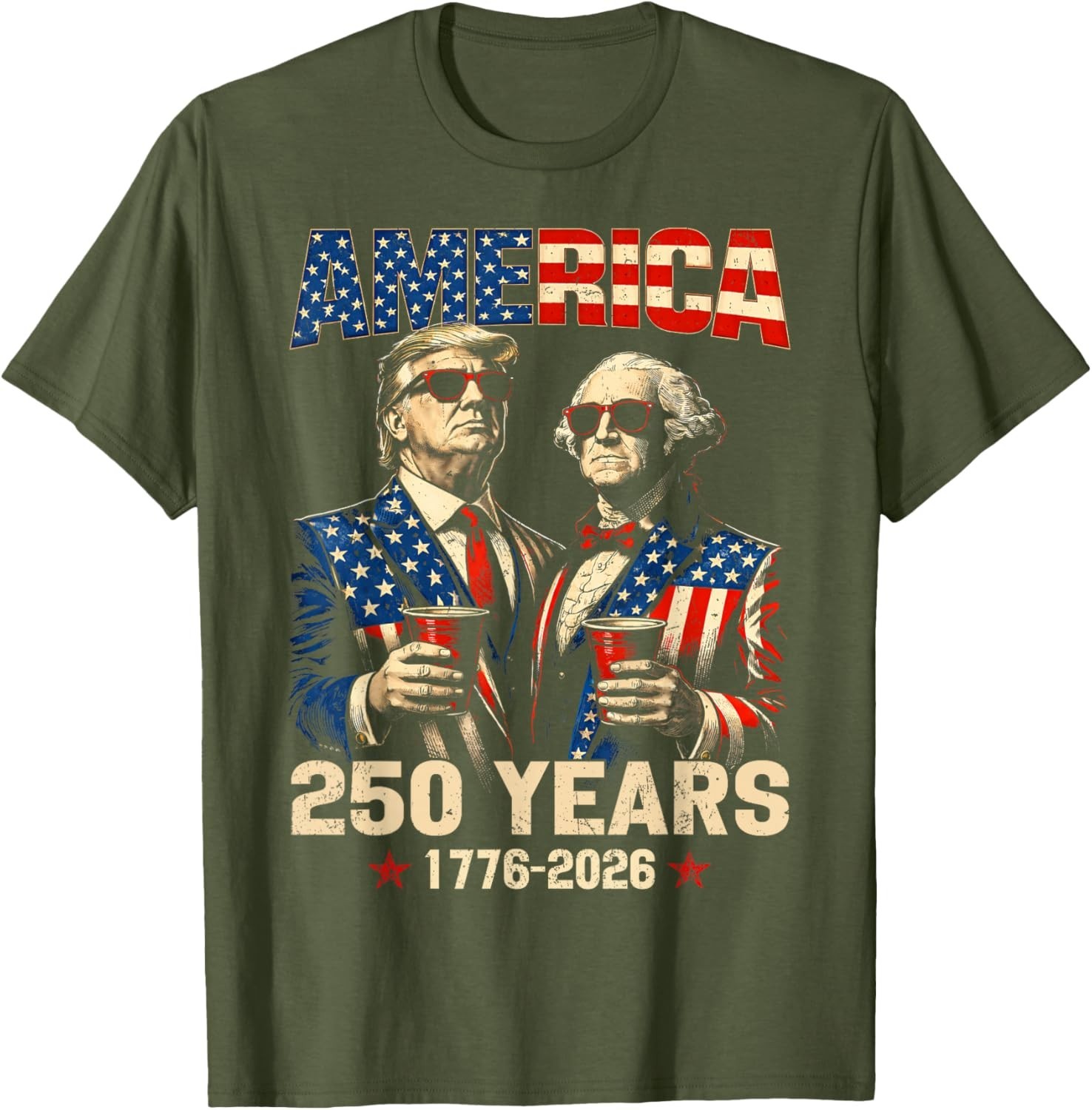 250 Years America Anniversary 250th Funny Trump Washington Unisex T-Shirt