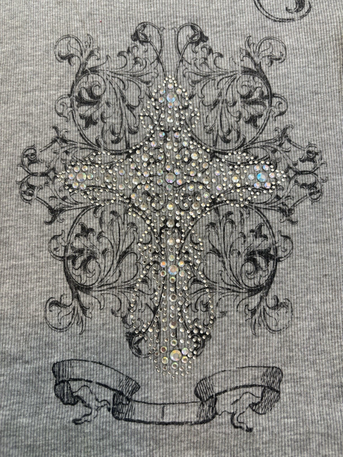 Very Cute Rhine Stone Cross Tank Top Size Medium