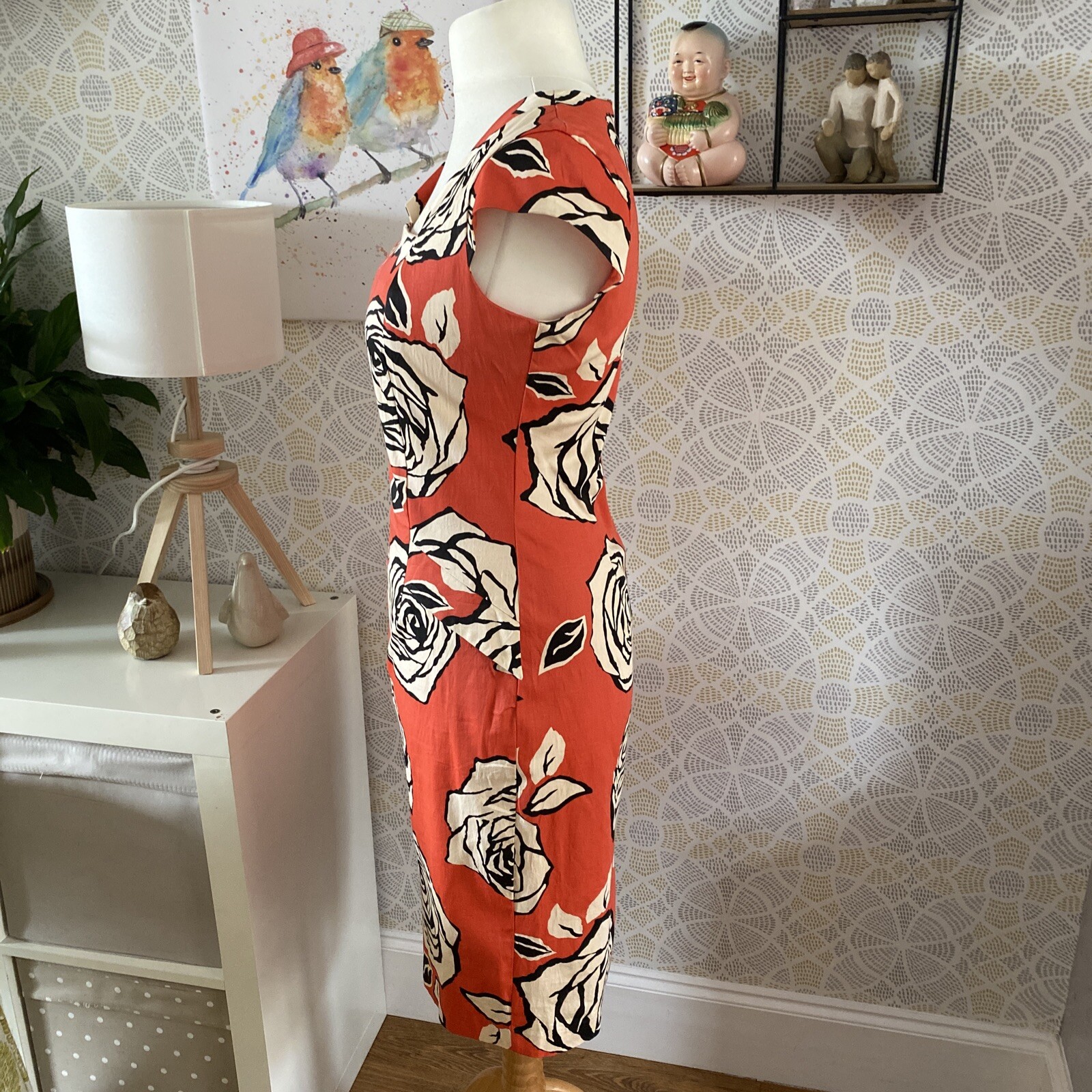 Roman Dress Size 12 Rose Print Party Wedding Guest Party Occasion