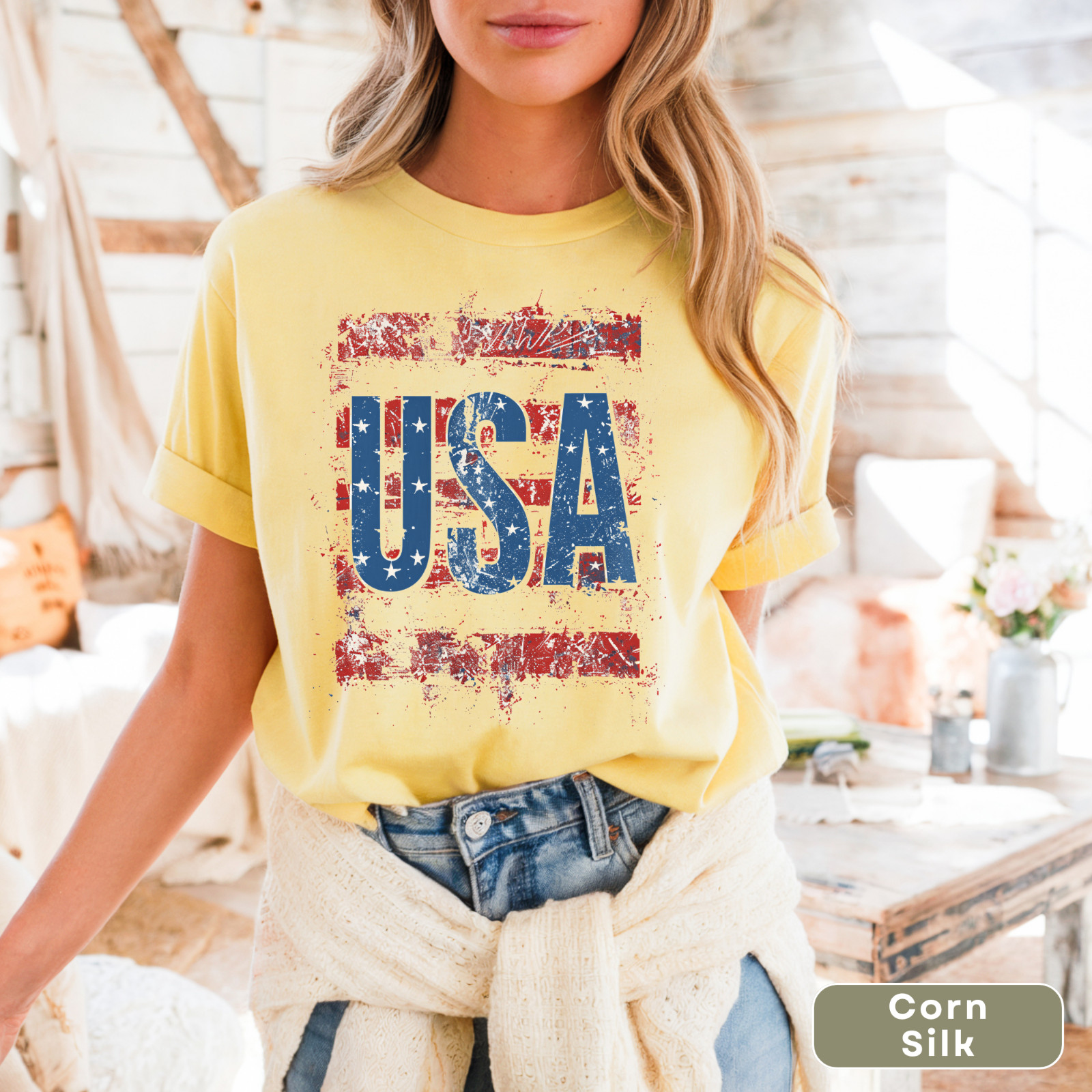 USA T-Shirt Men and Womens Patriotic Tee for 4th of July
