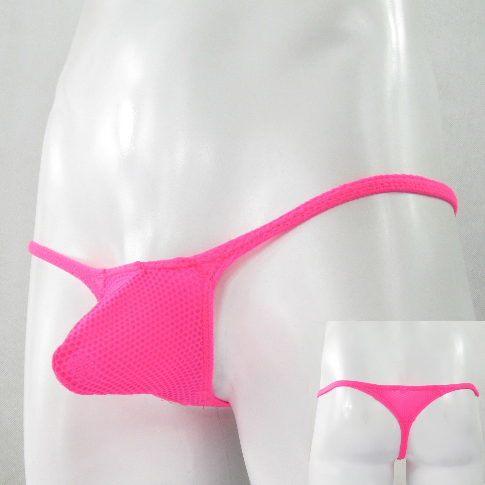 K403 D Mens Grape Smugglers String Thong Bulge Contoured Pouch Bubble Mesh Net