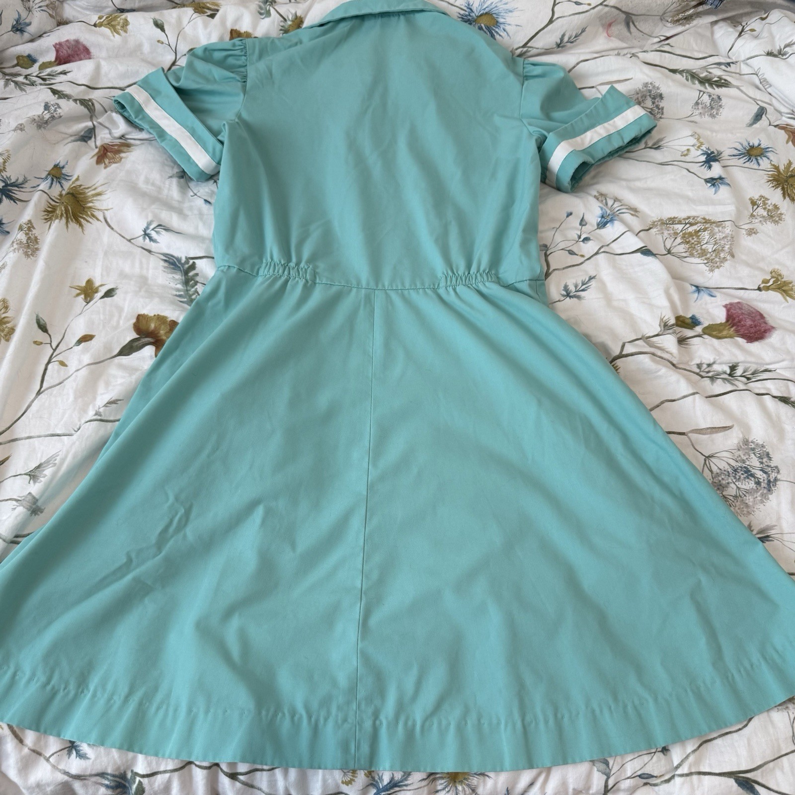 Vintage Aqua Waitress Uniform Dress Set T-Bird Diner Audrey Coleman USA – Helen