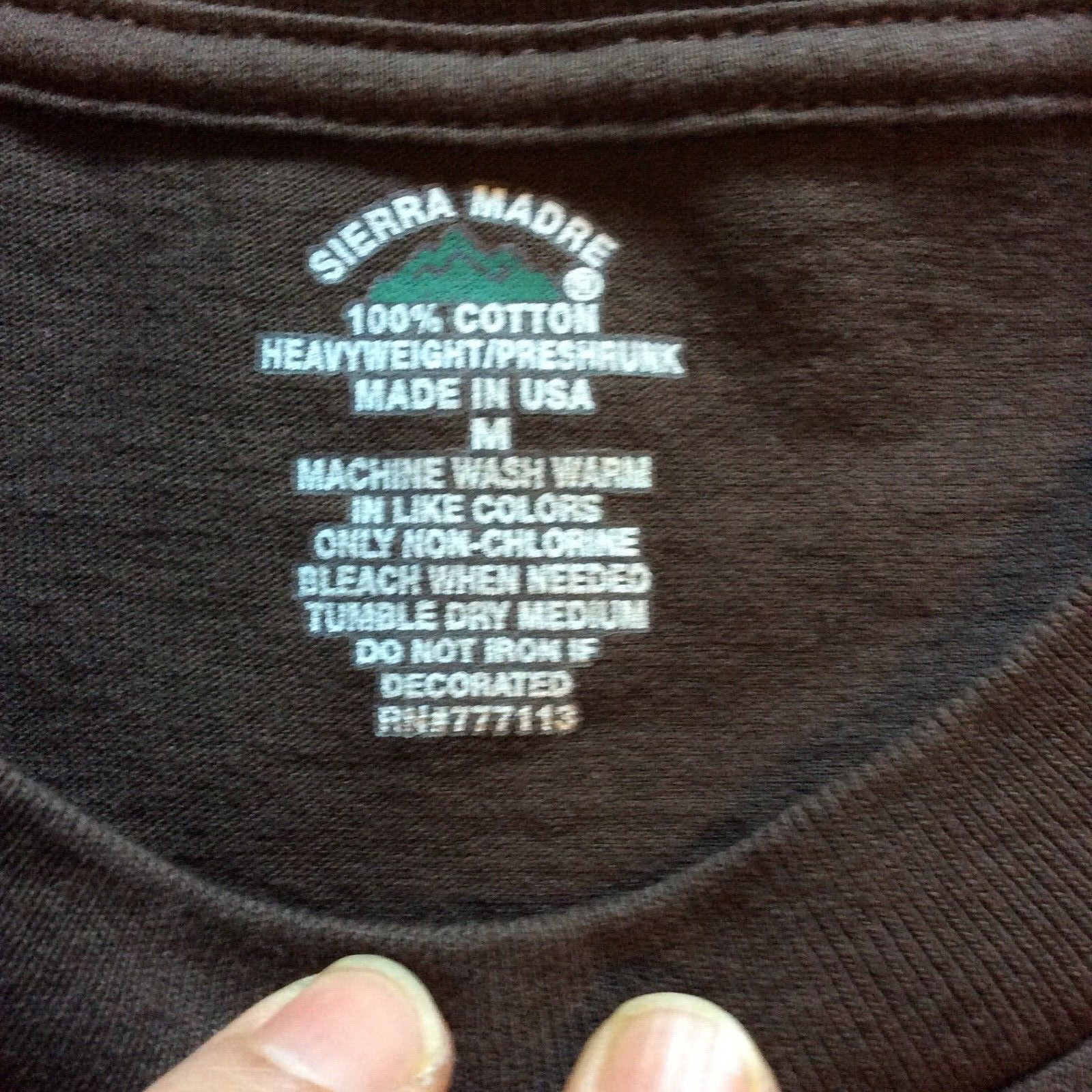 Quality Wear Washington Sports Wear Since Brown Medium T Shirt Sierra Madre 90’s