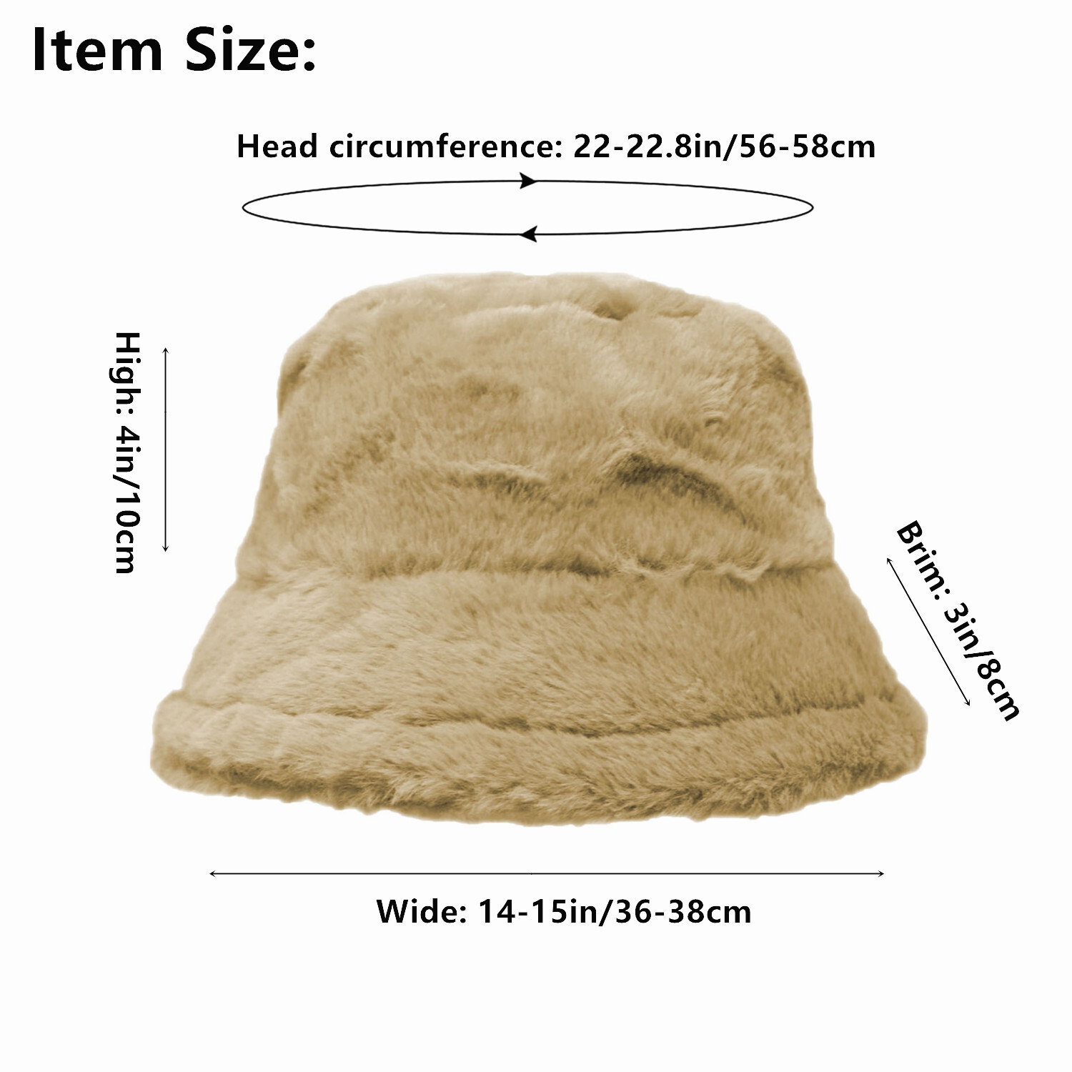 Women’s Winter Plush Fluffy Bucket Hat Warm Faux Fur Lining Cozy Wide Brim Cap