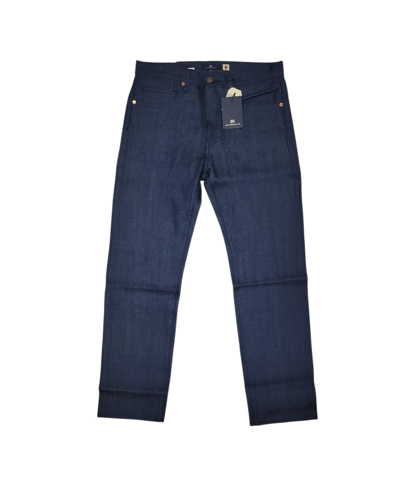 Levi’s 505 Men’s Selvedge Jeans Soft Rigid Dark Wash Blue Label Japanese Denim