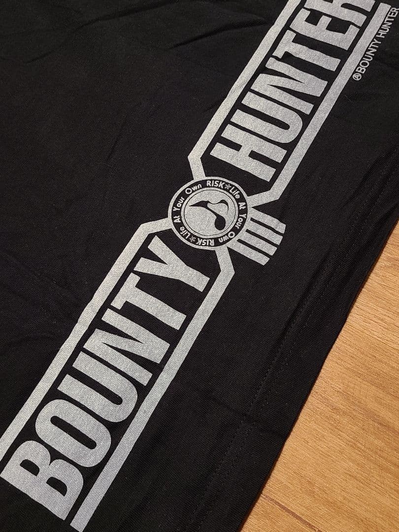 BOUNTY HUNTER x RISK Collab T-Shirt Black XL Harajuku Punk Rock Graphic Rare