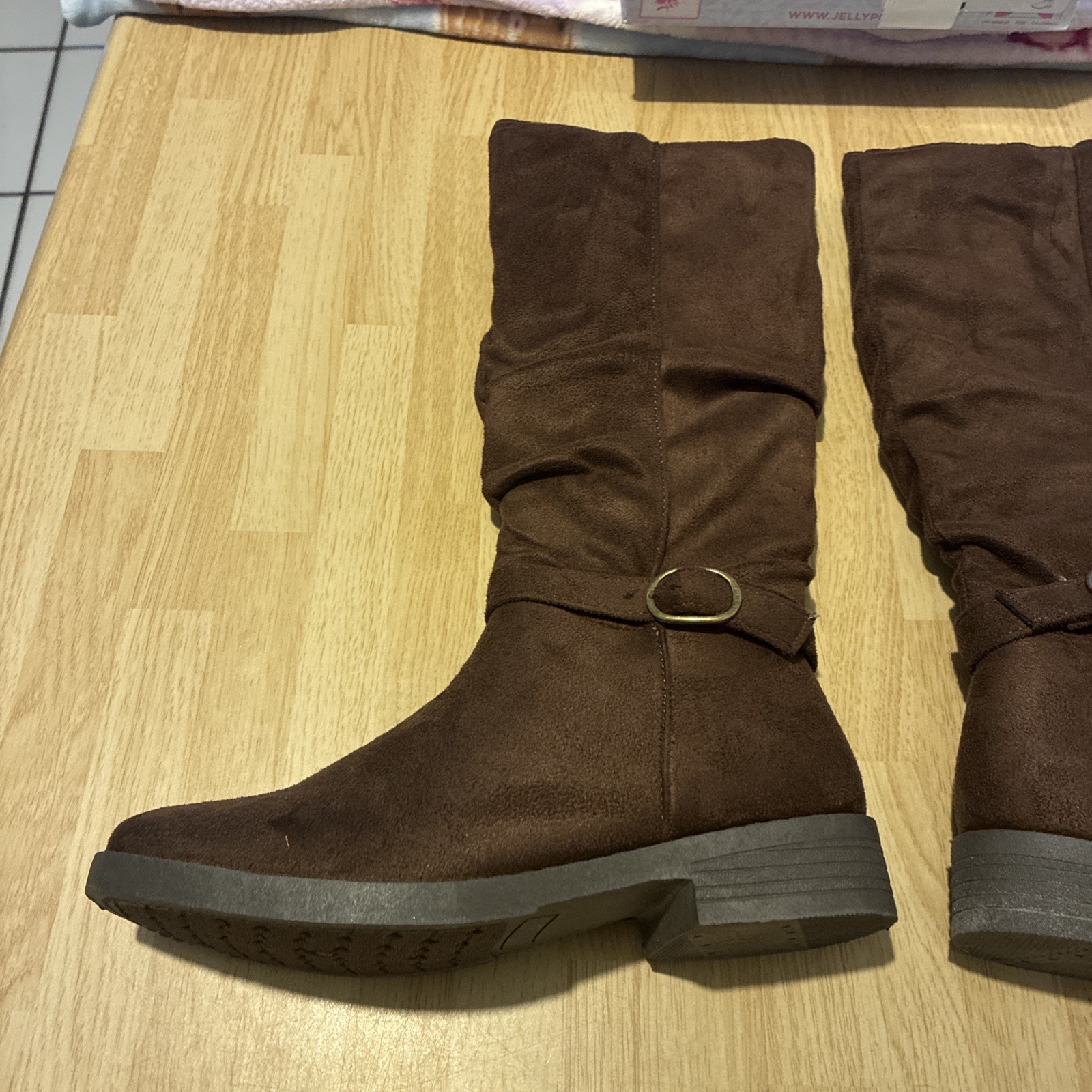 New $70 Jellypop Morgania Brown Suedelike Zip Up Women’s Boots Size 6m