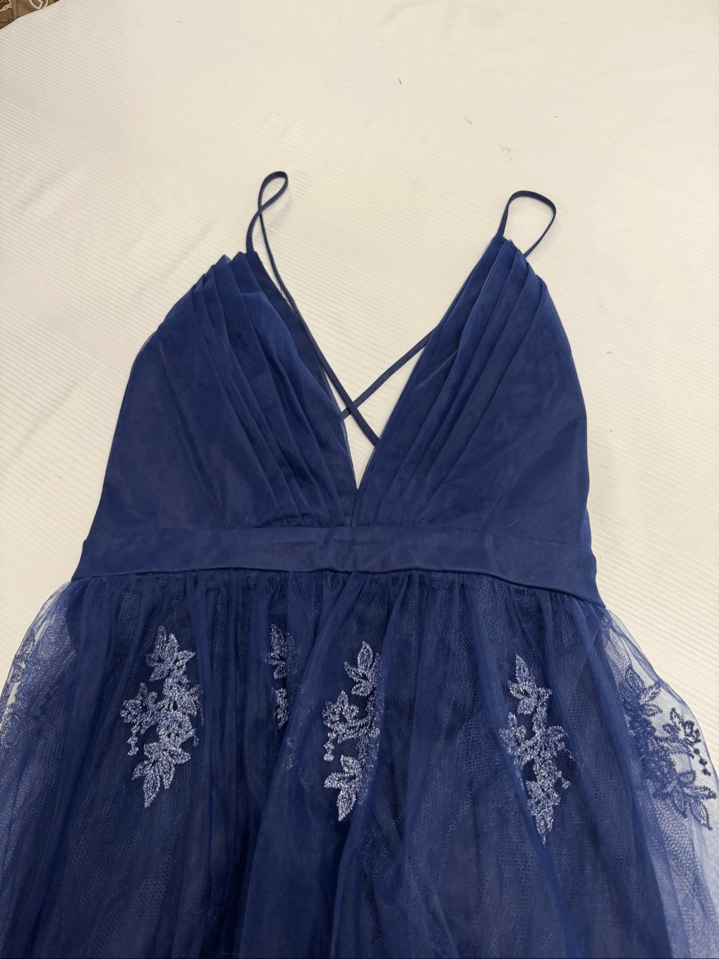 NWT Maniju Navy Blue Lace Cocktail Party Dress Size Large New
