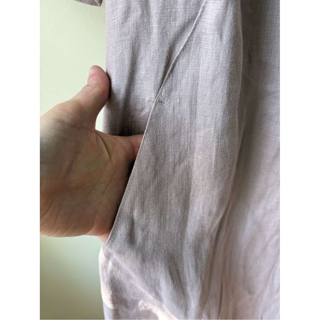 ODA LUX Linen Minimalist Cowl Dress Sustainable Ethical Slow Fashion Lagenlook M