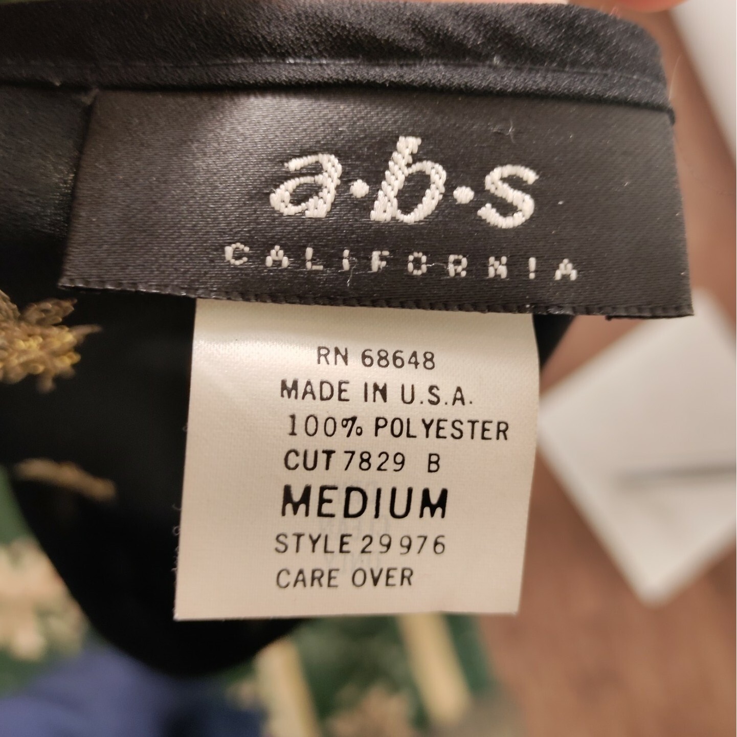 ABS Allen Schwartz Collection Black Blouse Top Gold Embellishments Sz M – Stains