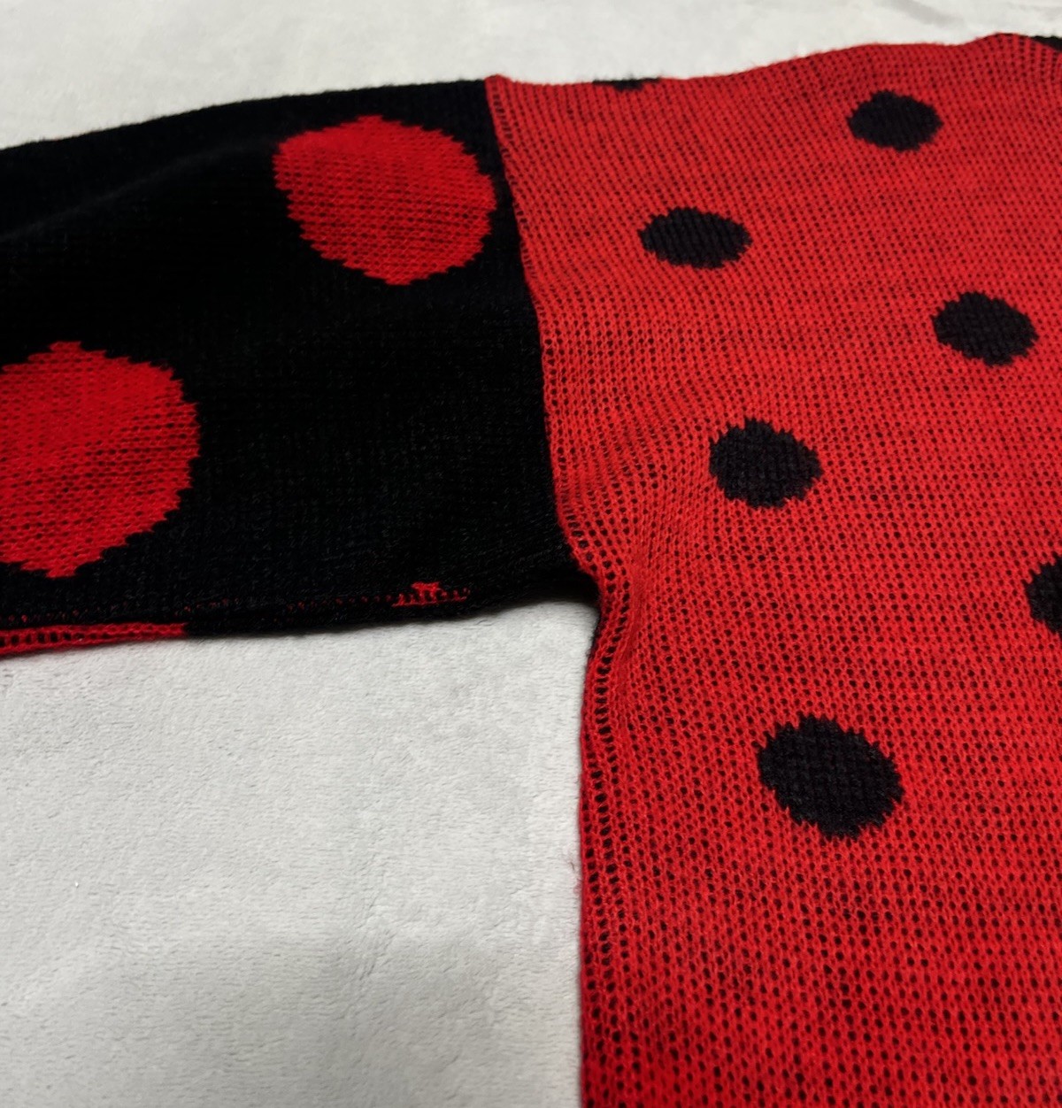 VTG 90’s World Trade Knits Men Sweater Sz L Red Black Knit Geometric USA Holiday