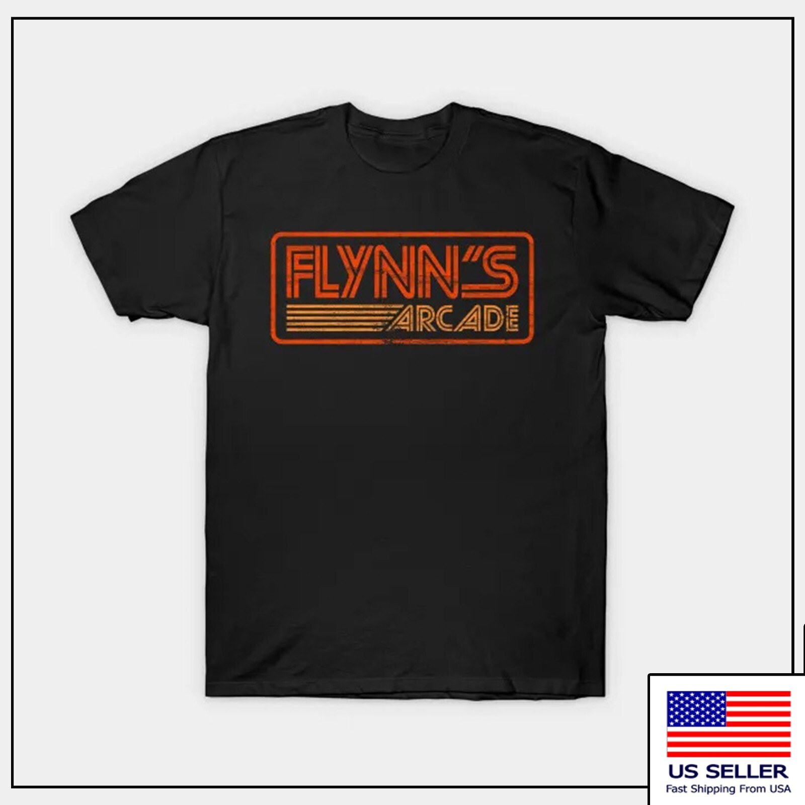 Flynn’s Arcade Men’s Black T-Shirt Sizes S M L XL 2XL 3XL 4XL 5XL