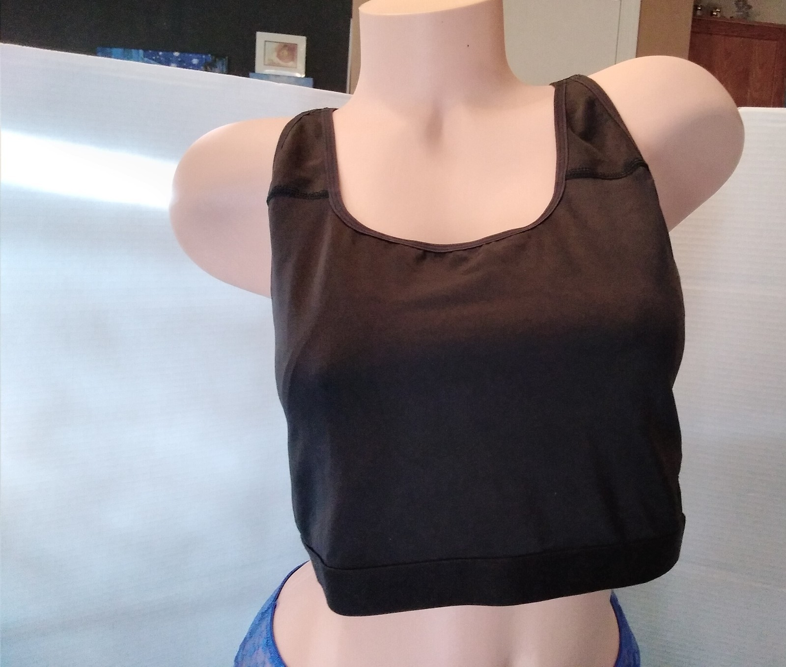 Ruby Ribbon SPORT Bra Shapewear Demiette #3042 Black Size 44