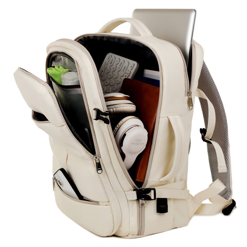 Large Capacity Backpack For Women Men Multiple Pockets And Zippers Versatile Com