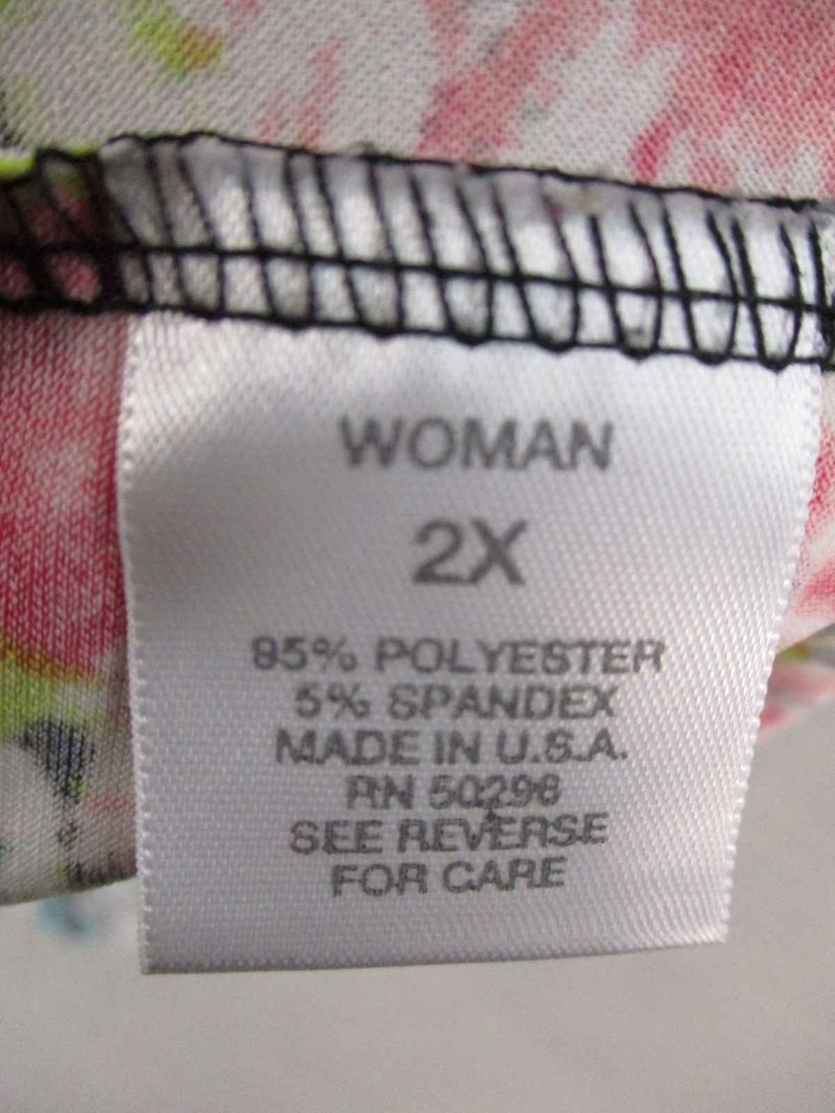 Dressbarn Womens Floral Print Top 2X Polyester Spandex Blend Made In USA