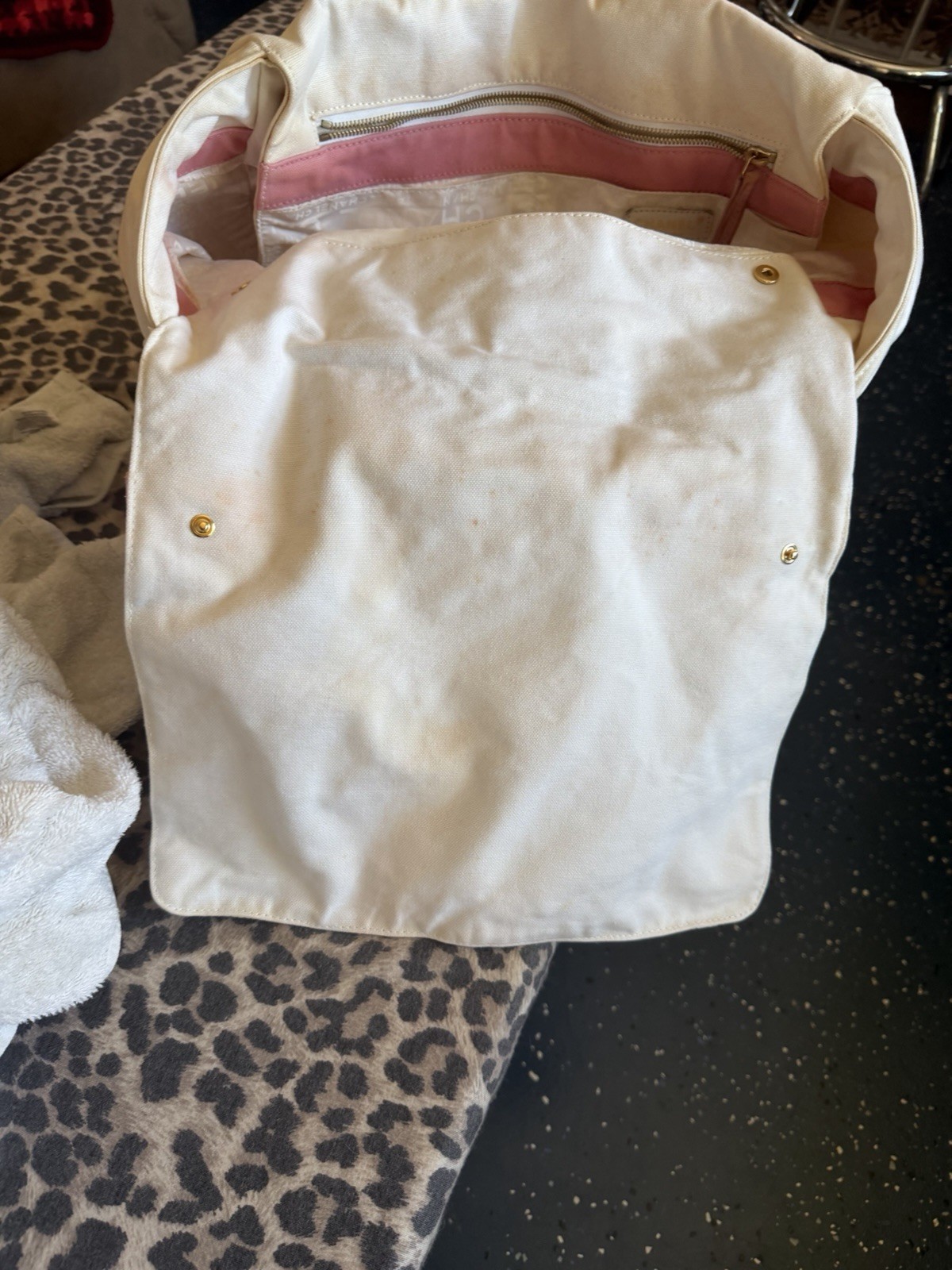 Authentic chanel canvas tote /damaged /see photos/read description