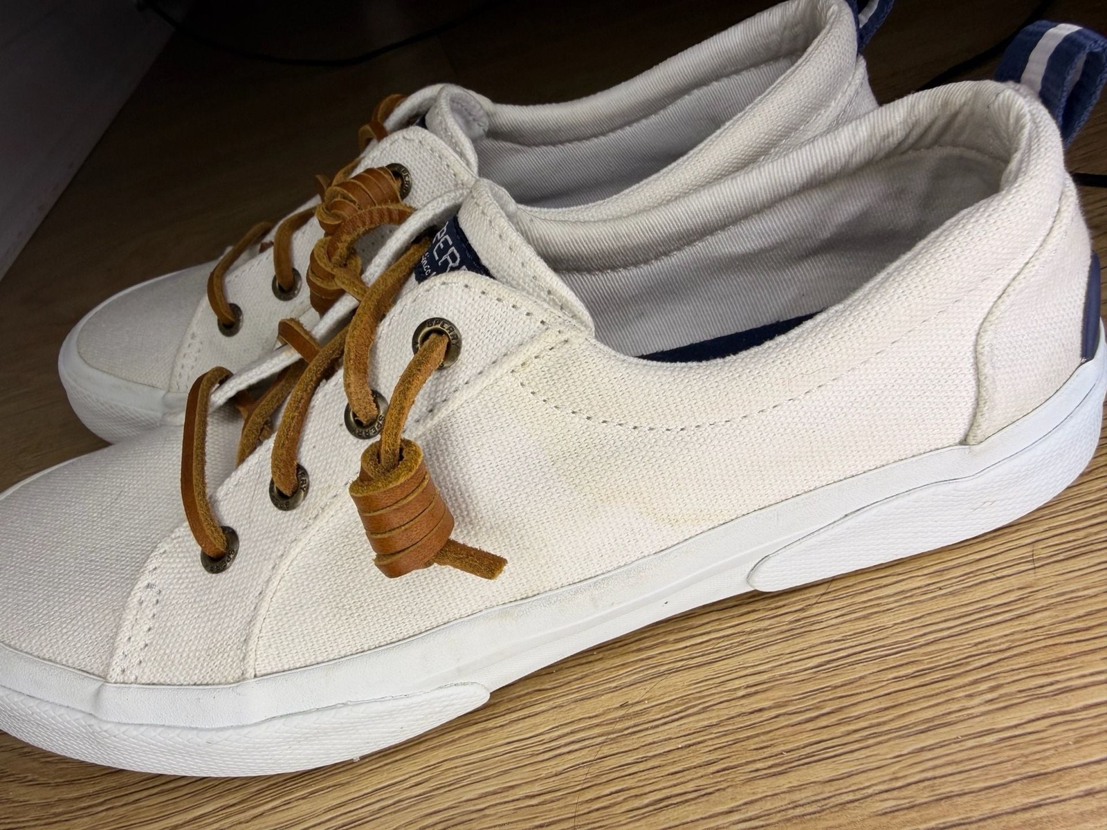 Sperry Women’s Pier Wave LTT Canvas Sneaker in White/Off-White