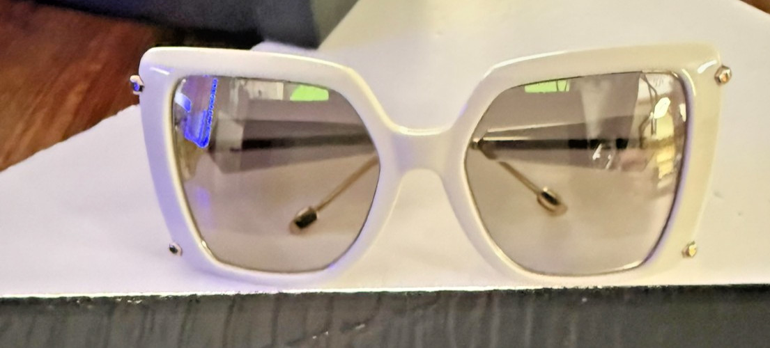 Philipp Plein SPP121S Plein Queen Sunglasses Cream White 3GFX 56-21-120 NIB