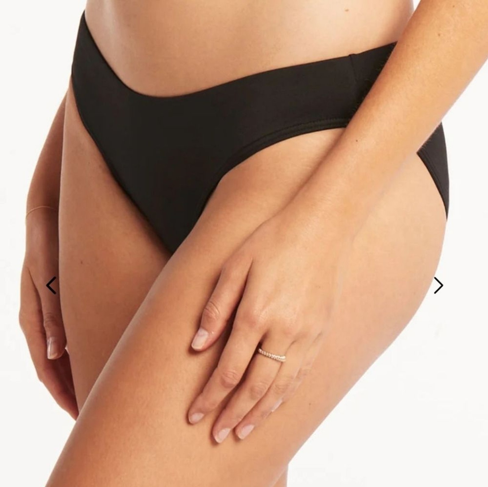 NEW SEA LEVEL Eco Essentials Size 12 Black Moderate Hipster Bikini Swim Bottoms