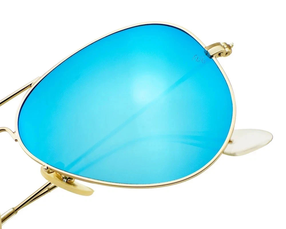 Ray-Ban Sunglasses RB3025 Aviator Flash Gold Frame Blue Flash Lens 55mm Unisex