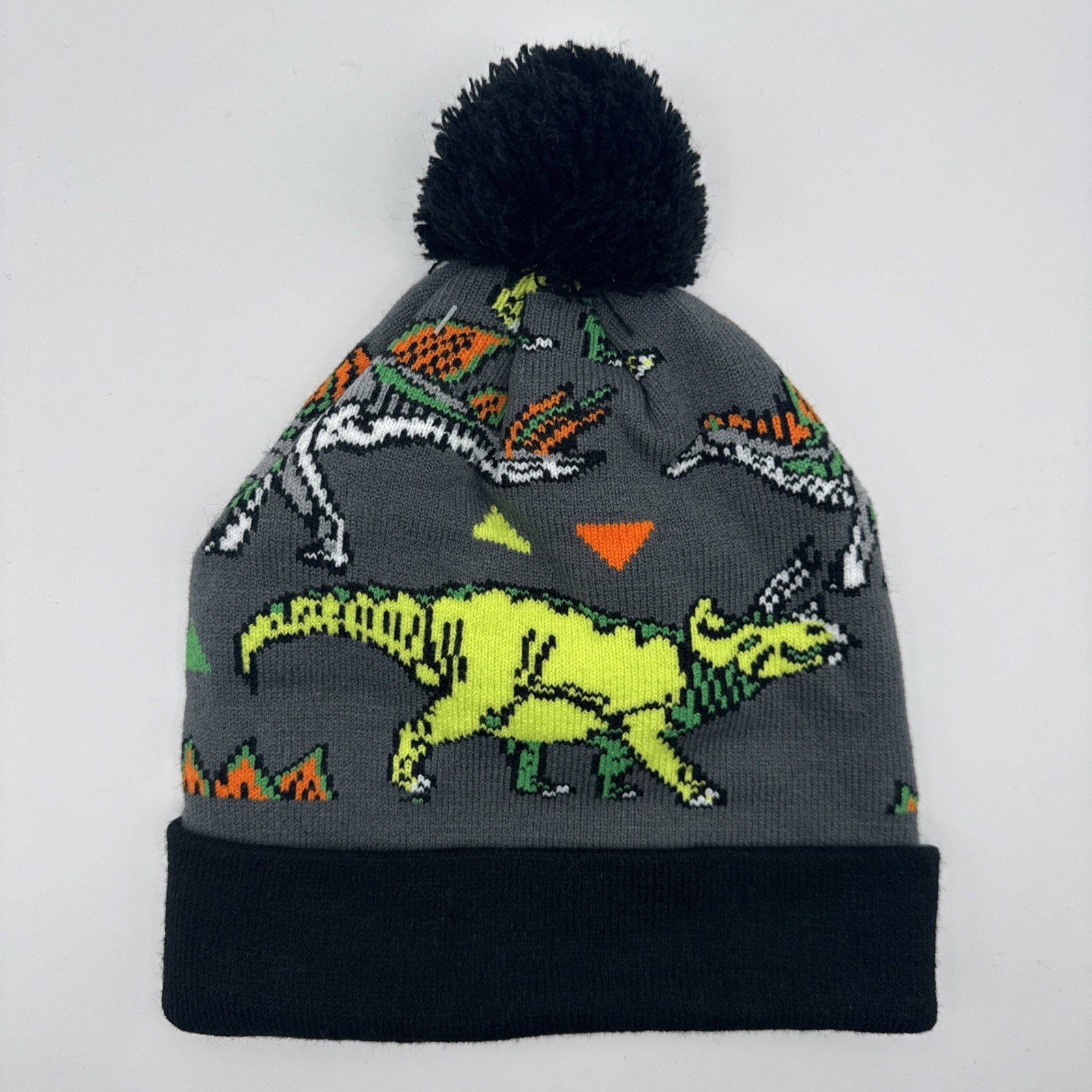 Cool Kids Beanie Hat Cap Gray Dinosaur Triceratops Jurassic Size 4-7