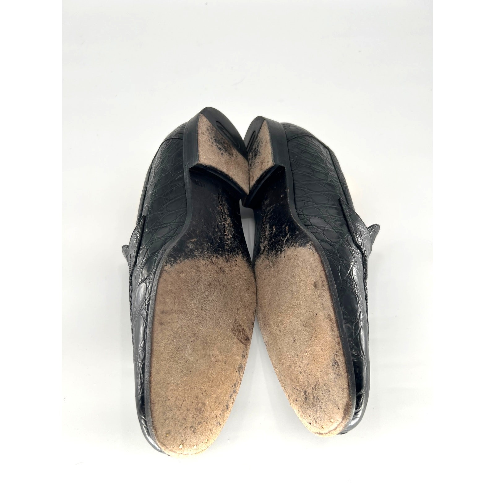 Santoni Fatte a Mano Duke Loafers in Black Alligator – 11.5