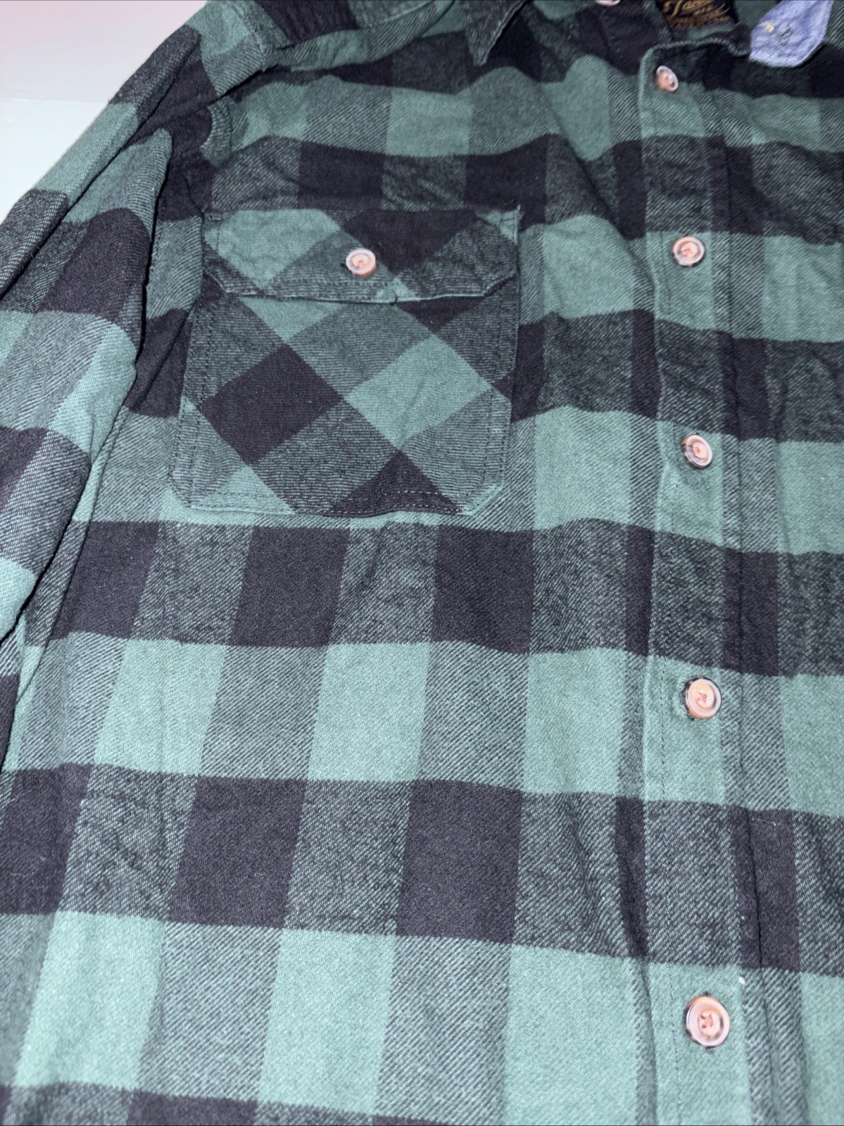 Jacks MFG Heritage Flannel Shirt Men’s XXl Green Black Plaid Cotton Button Up
