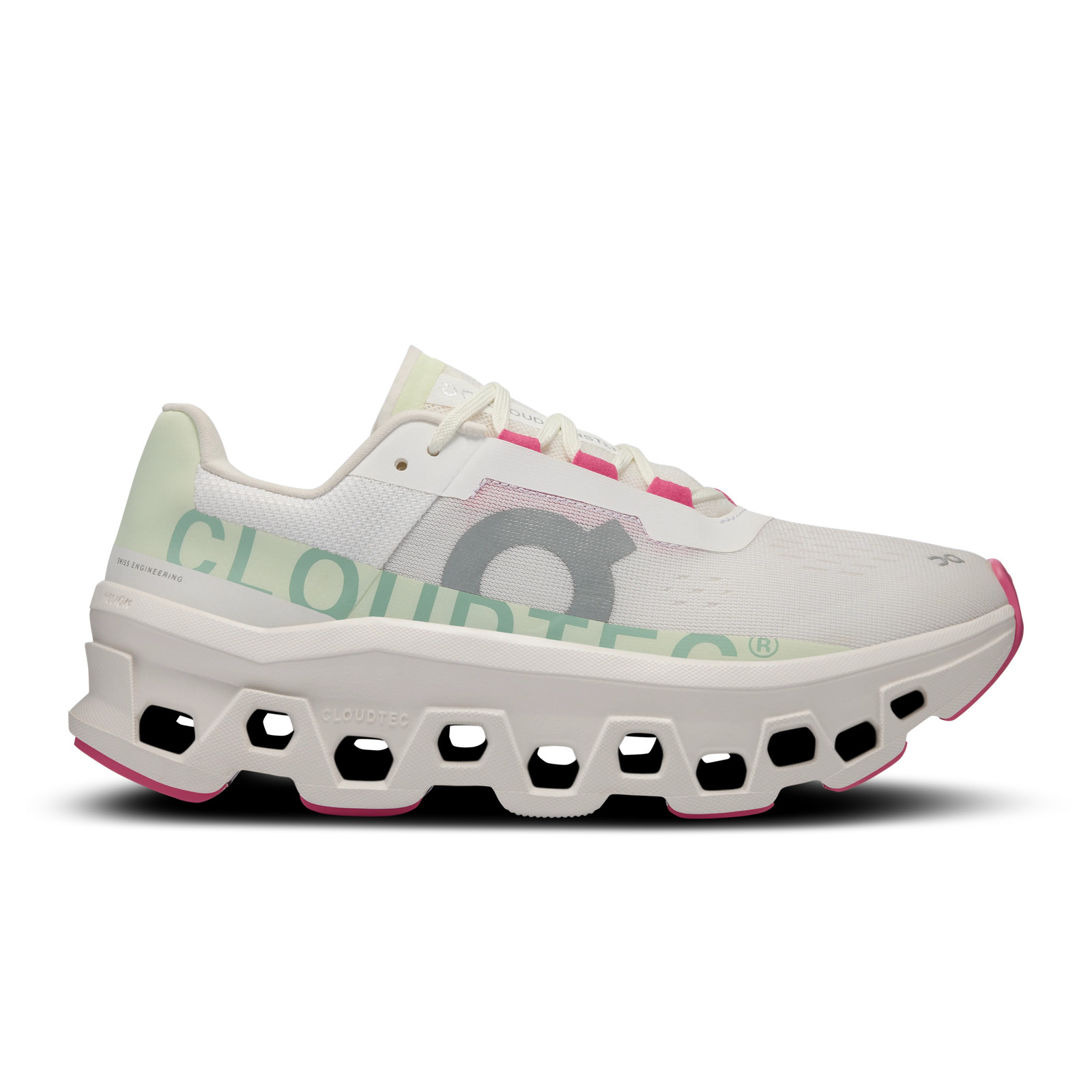 Women’s On Cloudmonster, White/Lima, 10 B Medium US