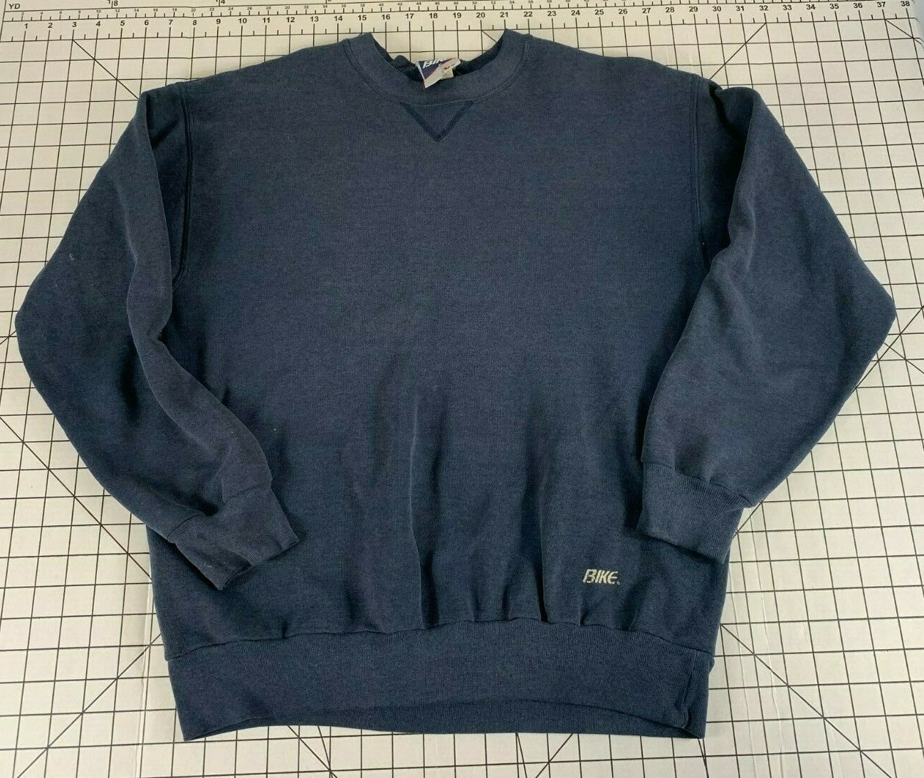 Vintage 80s 90s BIKE Brand Blank Plain Distressed Worn Faded Thin Sweatshirt
