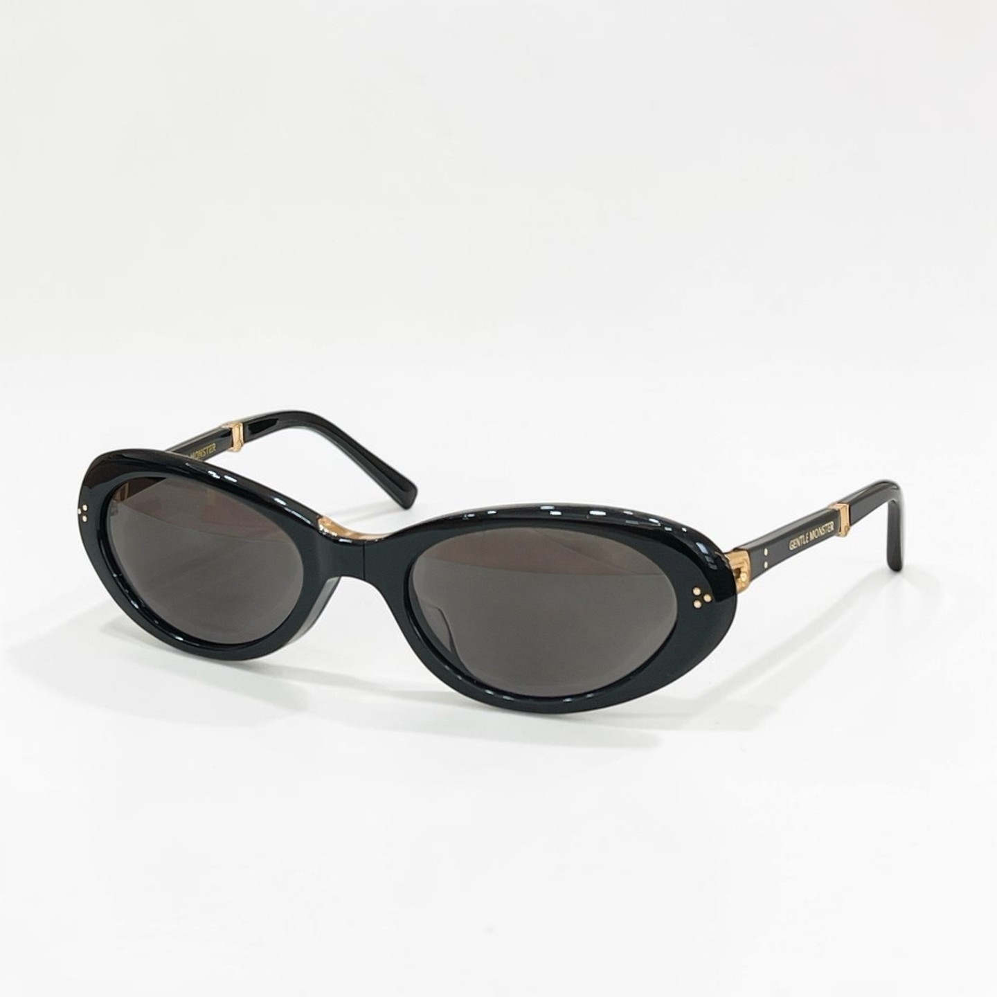 GENTLE MONSTER LOLANG Black Smoke Grey 55口21-132 Sunglasses New w/ Case