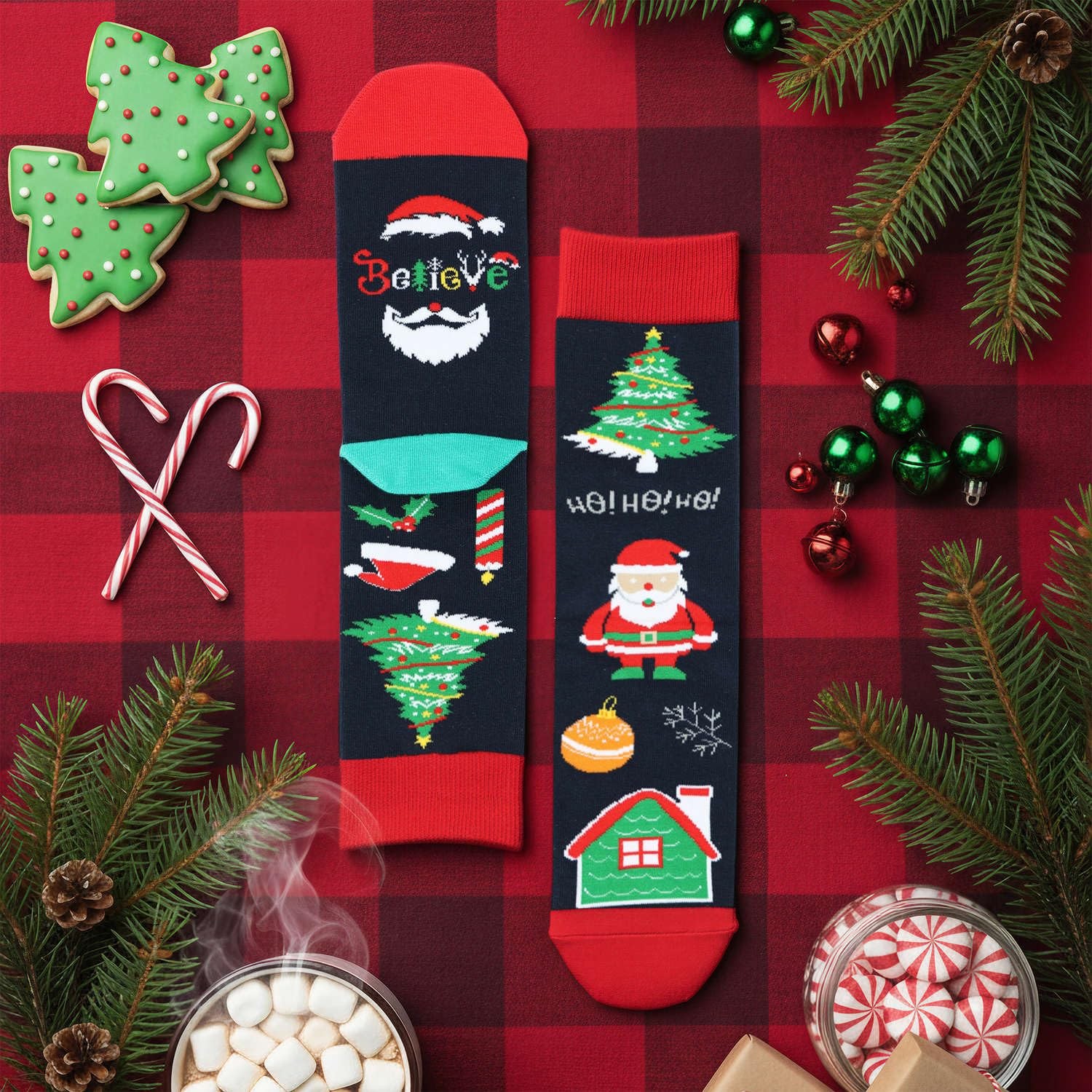 IRISGOD Funny Christmas Socks for Men Women – Novelty Xmas Gifts – Cool
