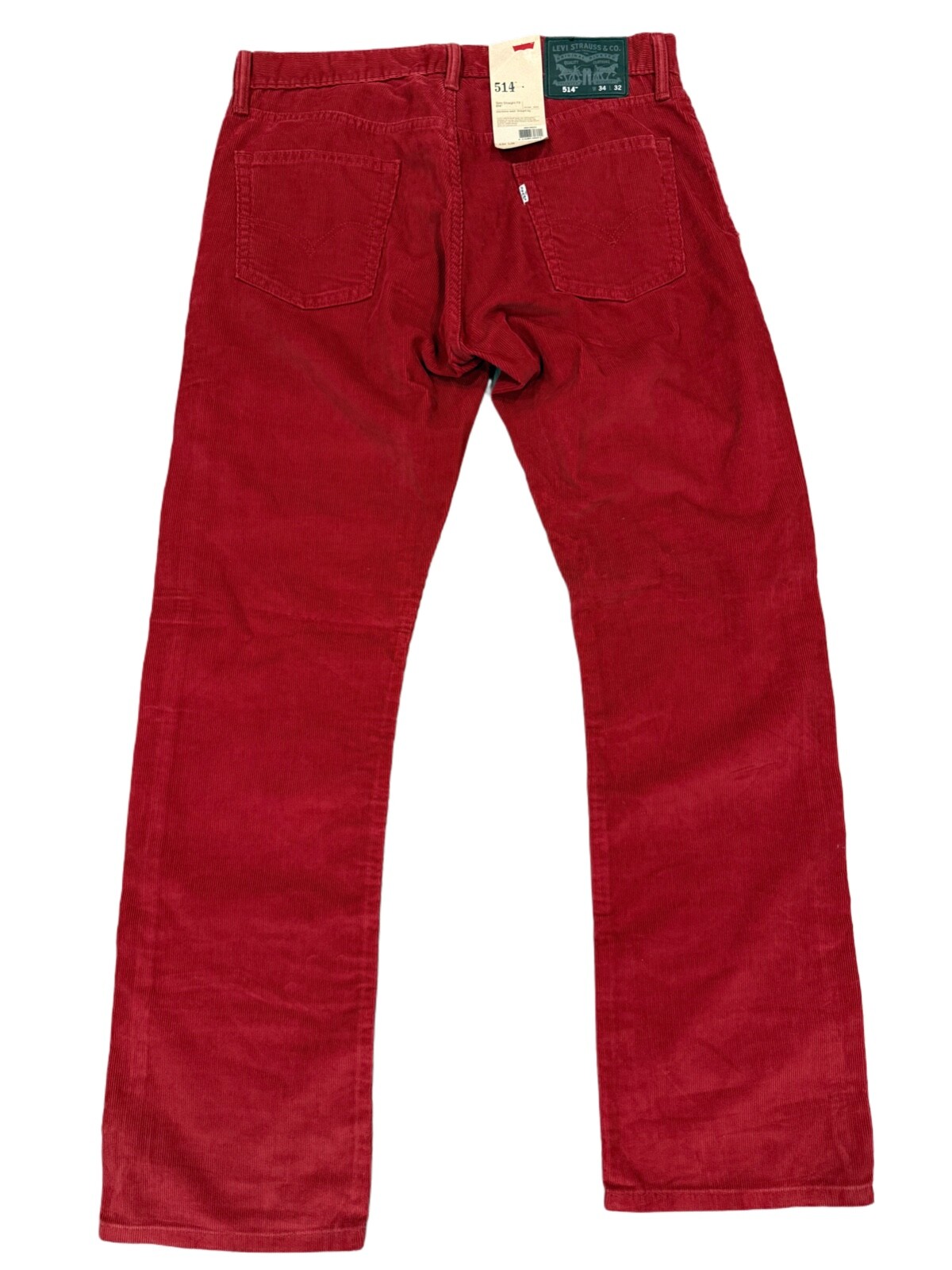 Levi’s 514 Men’s Corduroy Slim Fit Straight Leg Jeans Pants Color Red 005140371