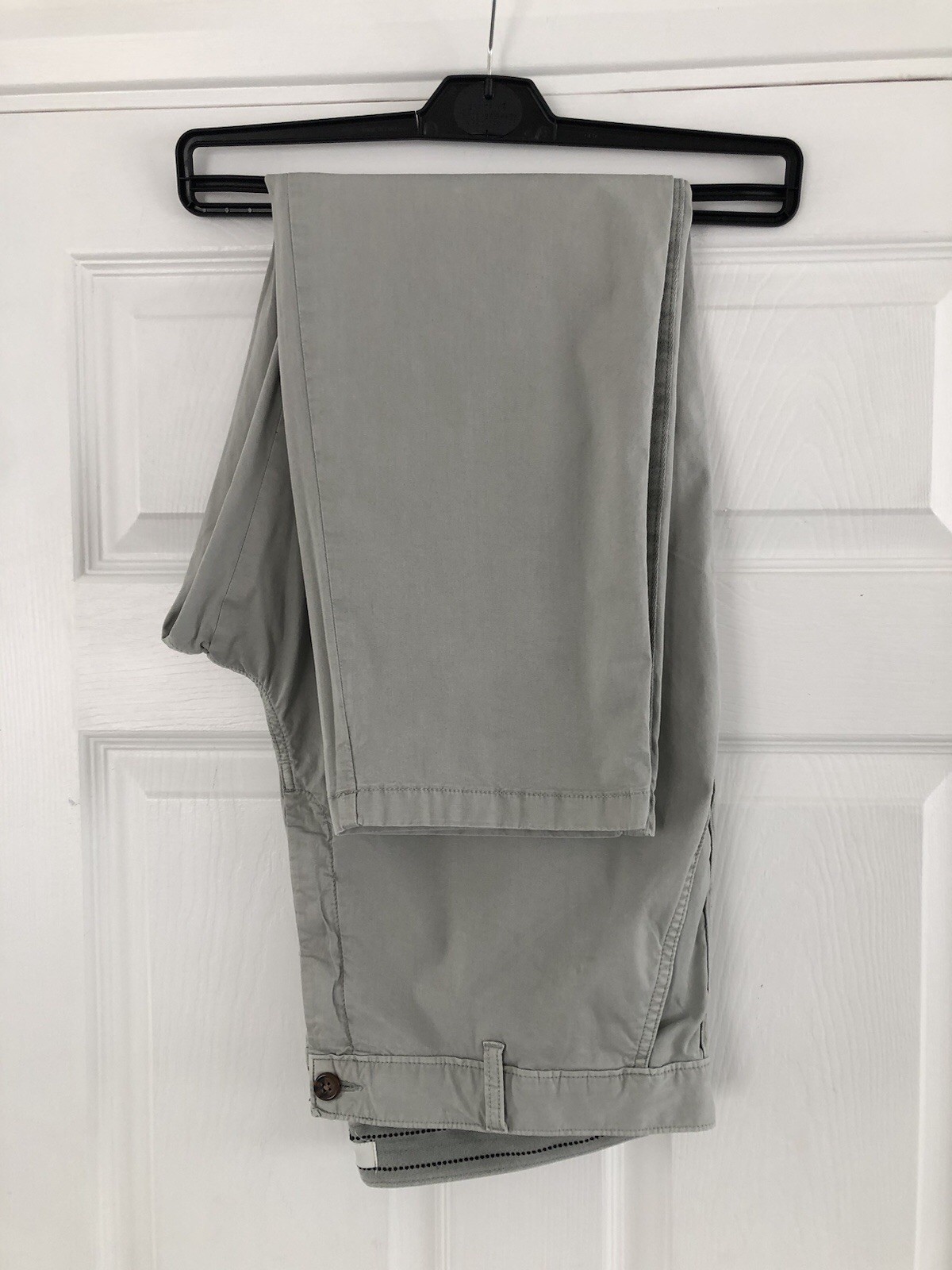 M&S Womens Light Grey Chinos Trousers Uk Size 18 L29in