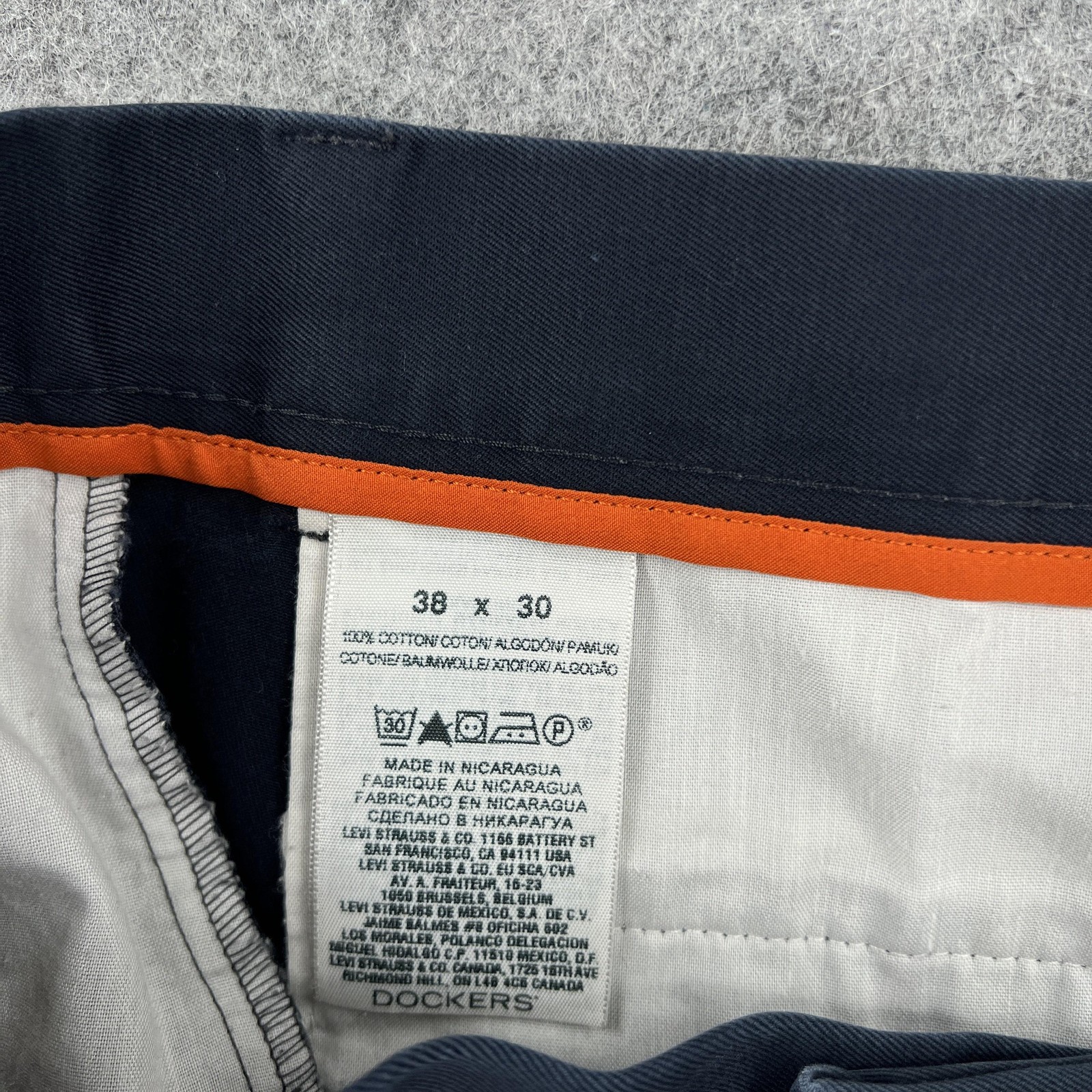Dockers Chino Pants Mens 38×30 Blue Relaxed Fit Pleated Cotton Casual Office