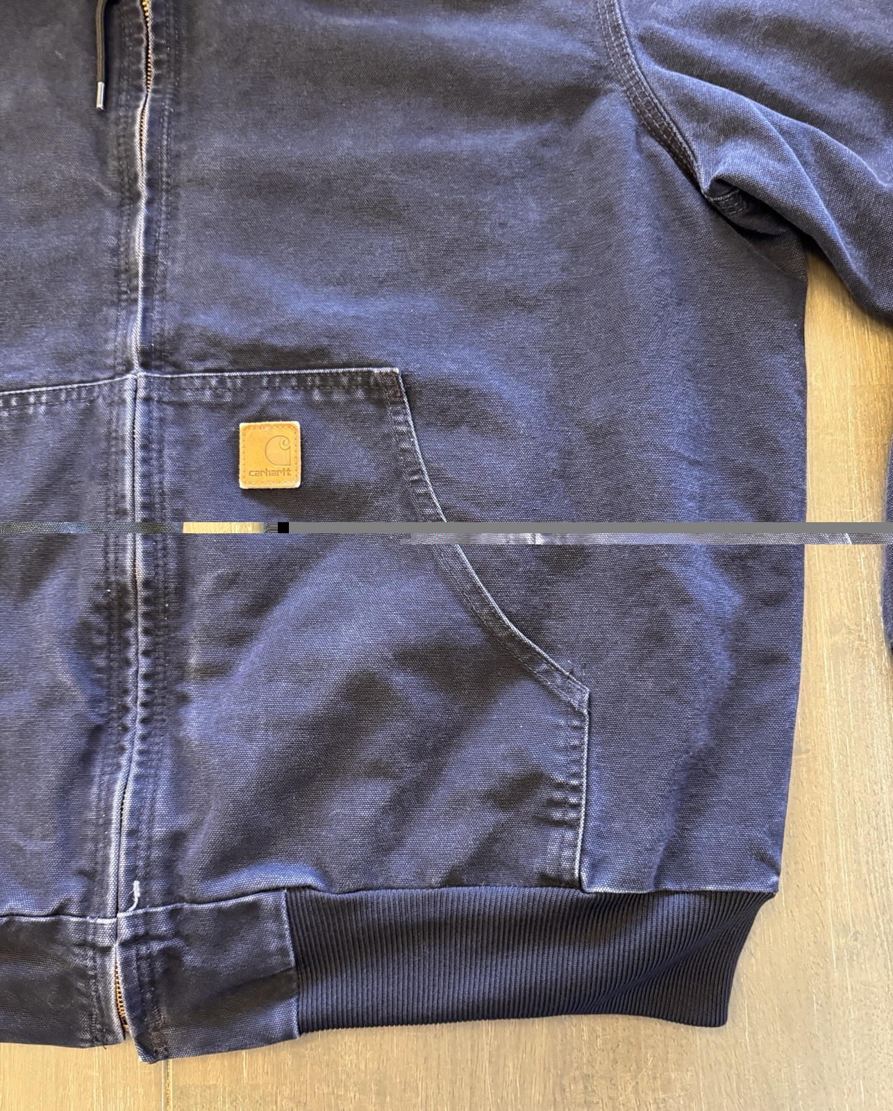 VTG Carhartt Jacket Mens XL Blue J25 Sandstone Gorpcore Workwear Hoodie Full Zip