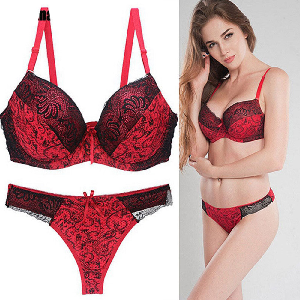 UK Ladies Sexy-Lingerie and Thong set Push Up Bra+Panties Set Bralette Brassiere