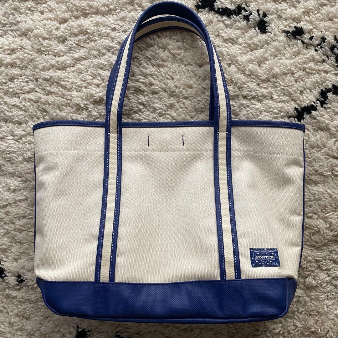 Porter Girl Boyfriend Tote Bag Navy Durable Material L Used