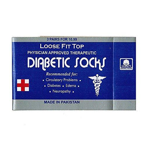 3 Pairs Black Men Loose Fit Top Circulatory Diabetic Crew Socks Cotton 10-13