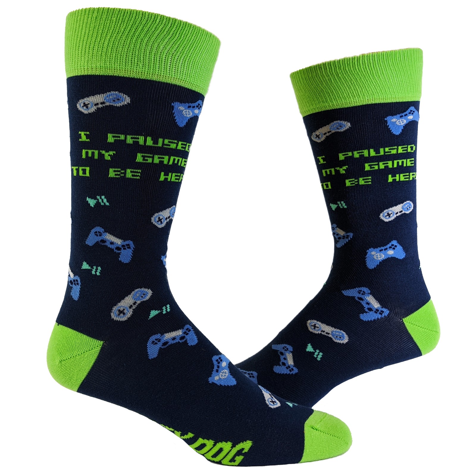 Men’s I Paused My Game for This Socks Funny Nerdy Video Game Novelty Footwear