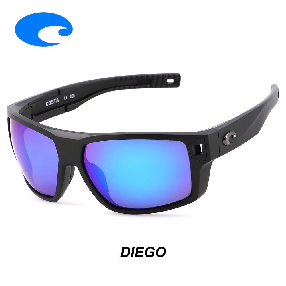 Costa Del Mar DIEGO Matte Black Frame/Blue Mirrored Polarized Lenses (580P)