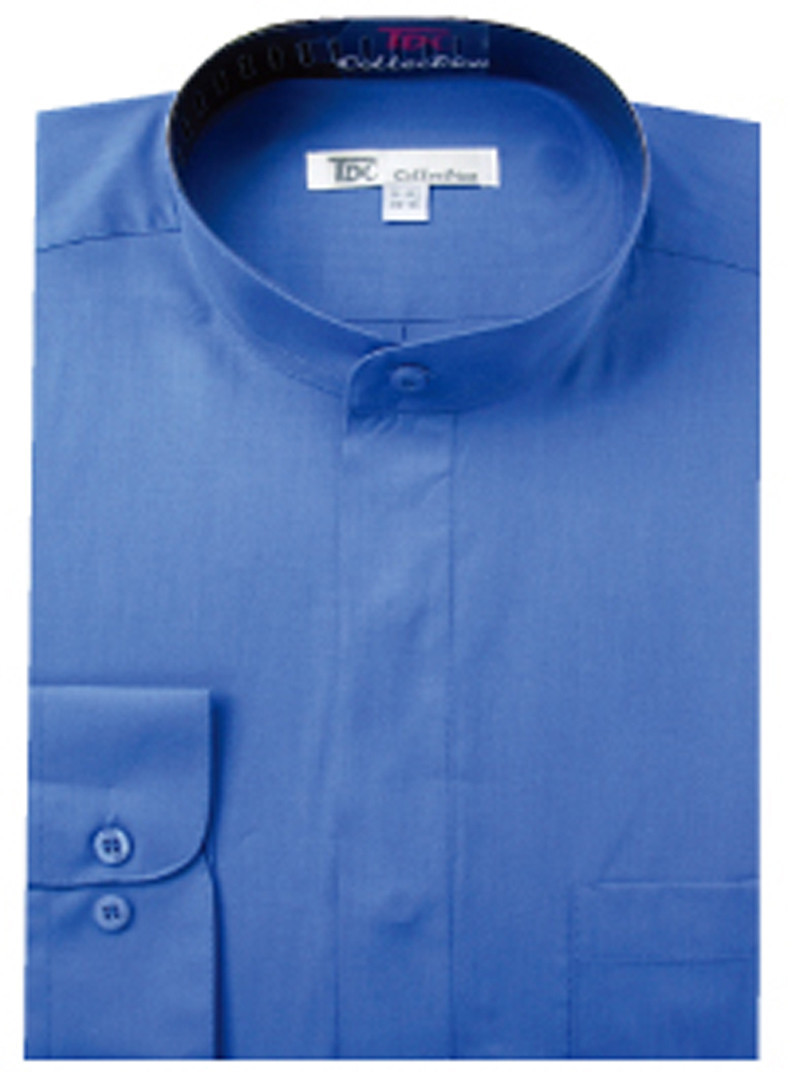 Mens’ Mandarin Collar ( banded collar) Dress Shirt Cotton Blend Style SG01