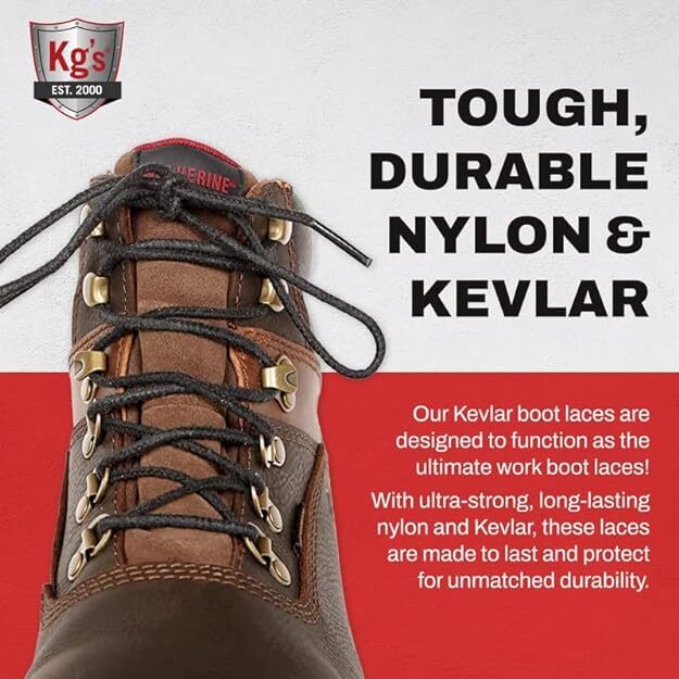 KG’s Boot Guard KG-EXTREM made w/Kevlar Heavy Duty Chemical & Fire Re Boot Laces