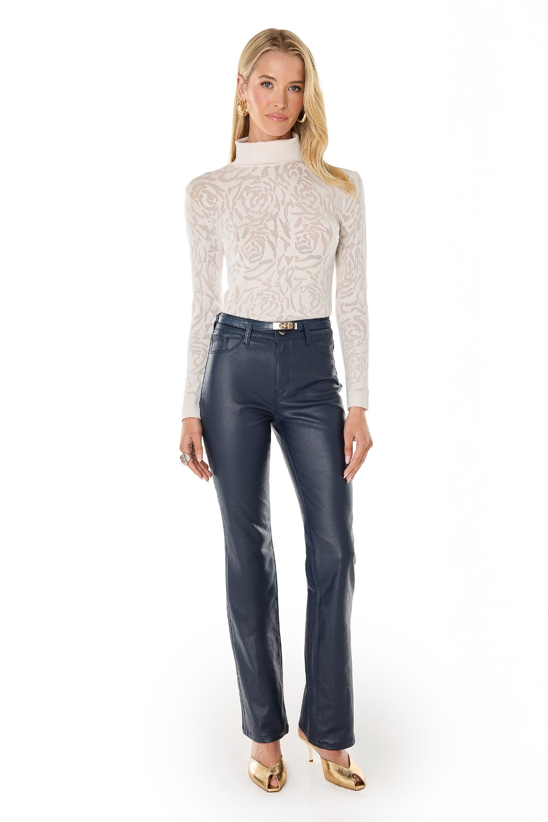 Alina Rose Turtleneck Top Pearl THE NOLI SHOP