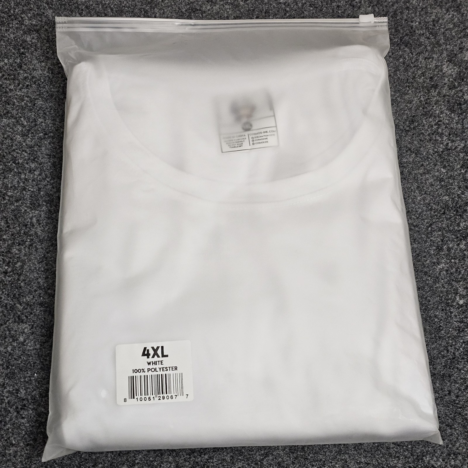 Sublimation Blank T Shirt 4XL White 100% Polyester Heat Press Cosmos Ink